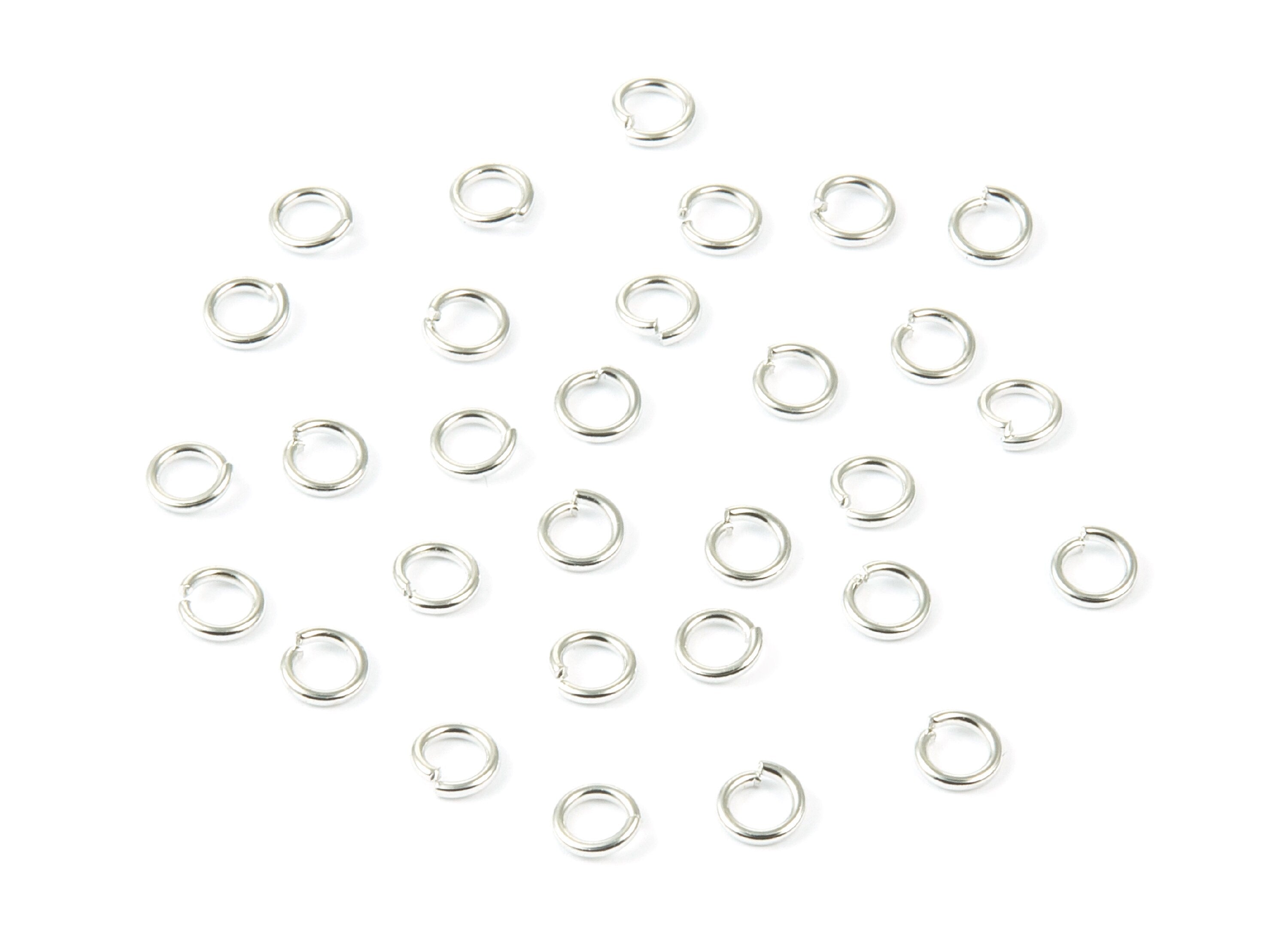 Brass Open Jump Rings - 4x0.7mm - Silver Tone Plated - Brass Open Jump Rings - Jewelry Supplies - PP1633S - DOMEDBAZAAR