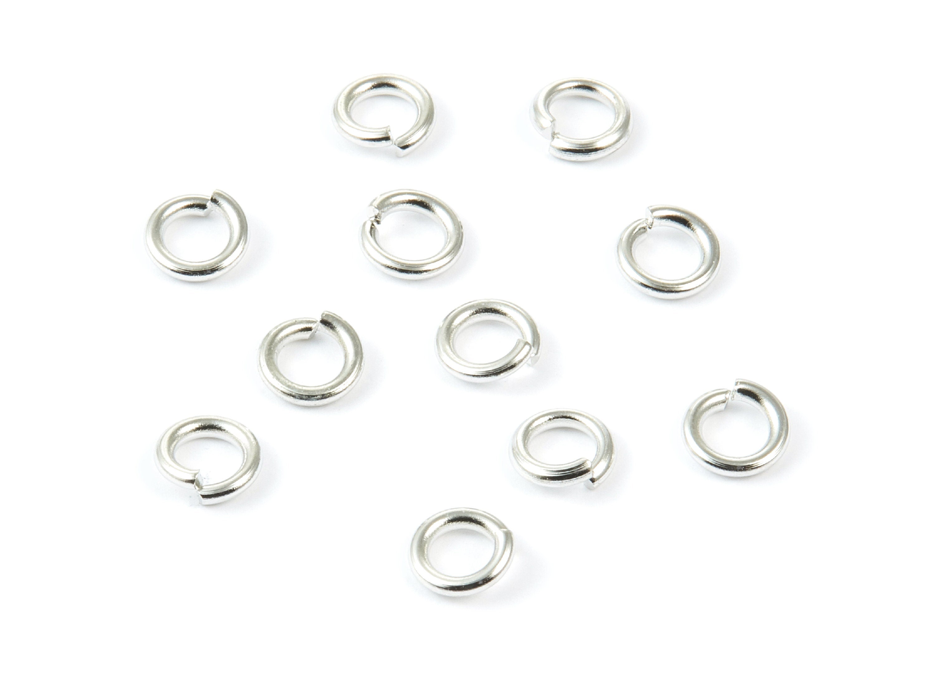 Brass Open Jump Ring - 6x1,2mm - Silver Tone Plated Brass - Brass Open Jump Rings - Jewelry Supplies - PP1639S - DOMEDBAZAAR