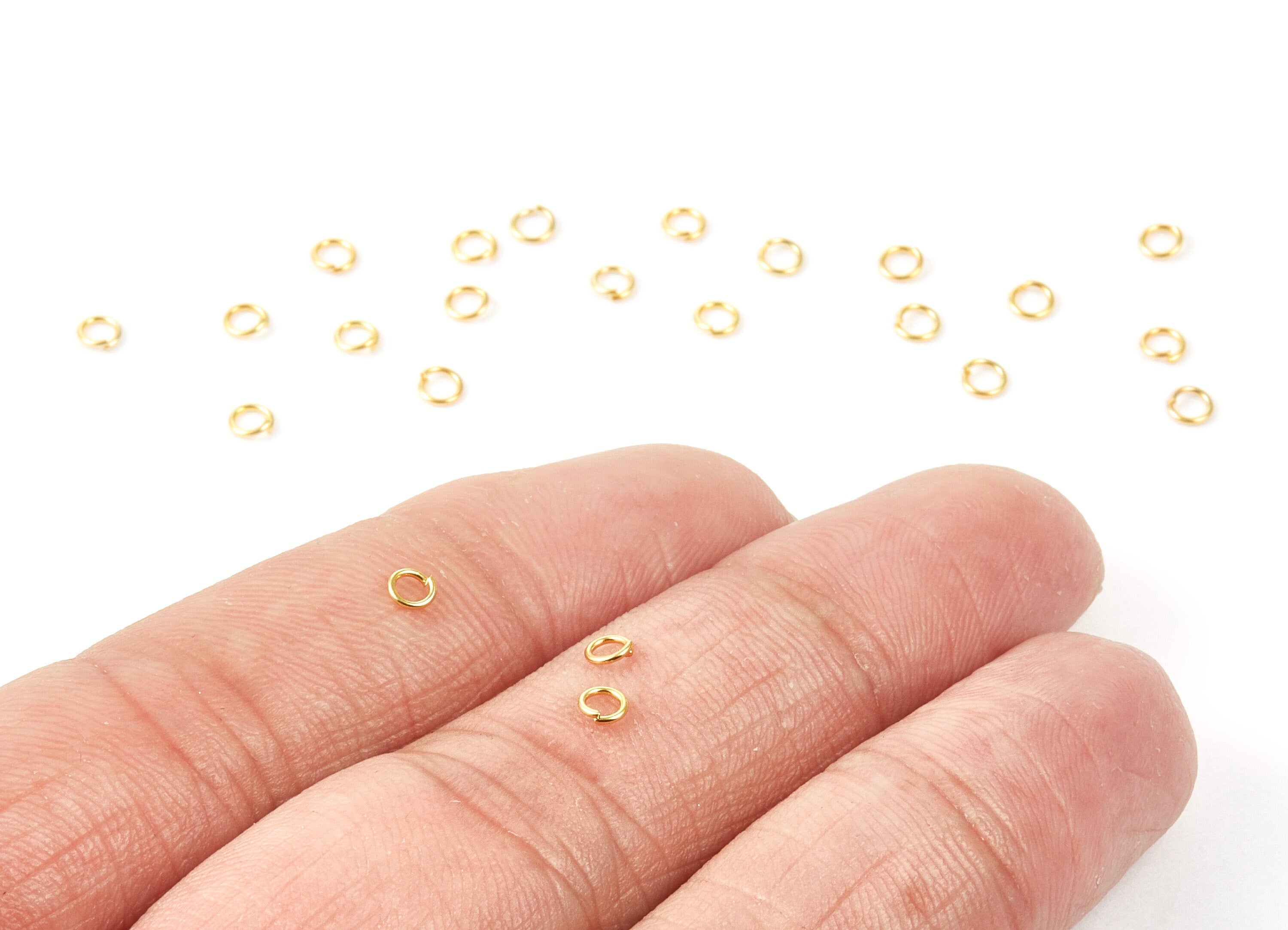 Brass Open Jump Rings - 3.1x0.5mm - Gold Tone Plated - Brass Open Jump Rings - Jewelry Supplies - PP1584G - DOMEDBAZAAR