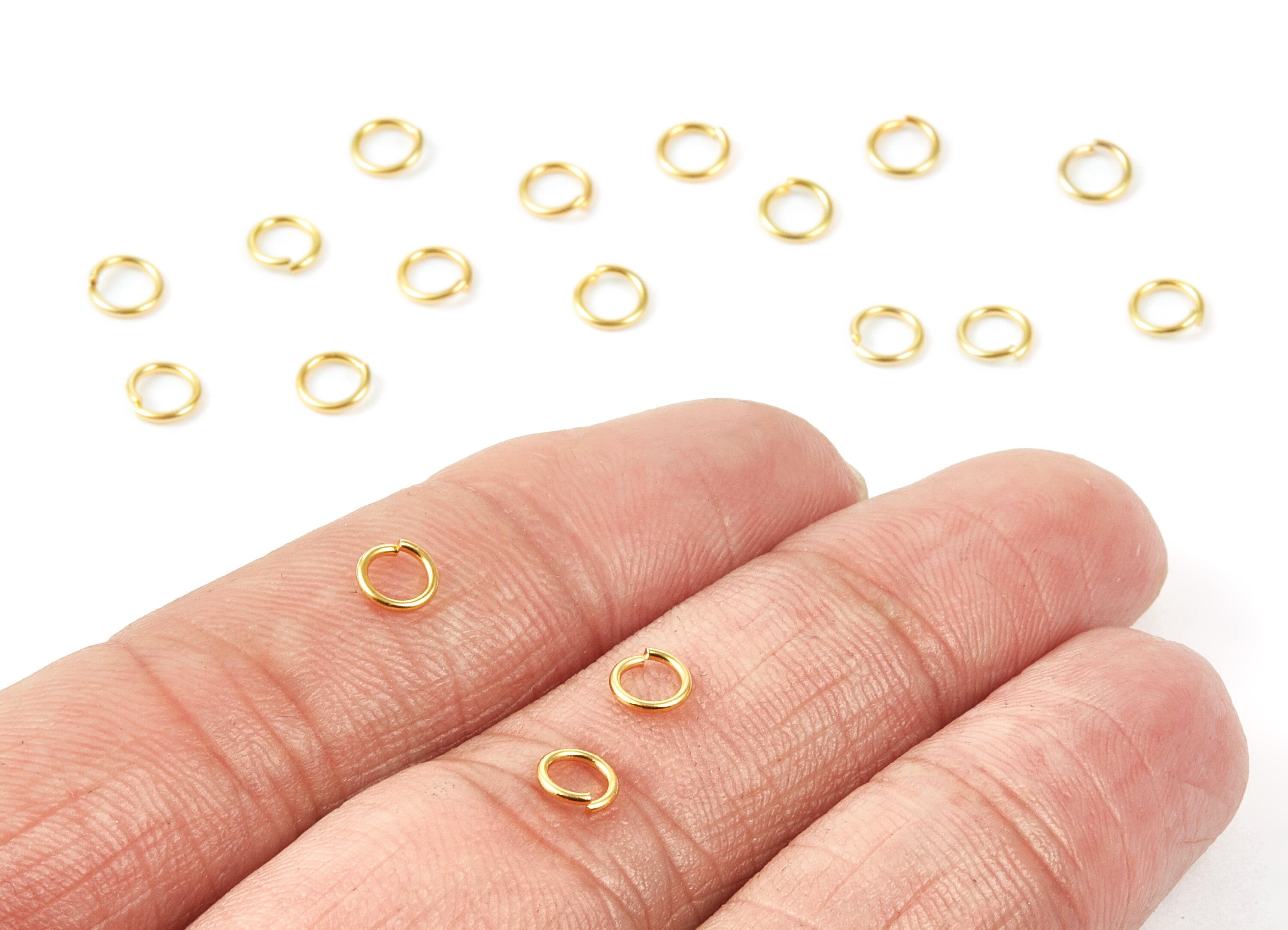 Brass Open Jump Rings - 5x0.7mm - Gold Tone Plated - Brass Open Jump Rings - Jewellery Supplies - PP1592G - DOMEDBAZAAR