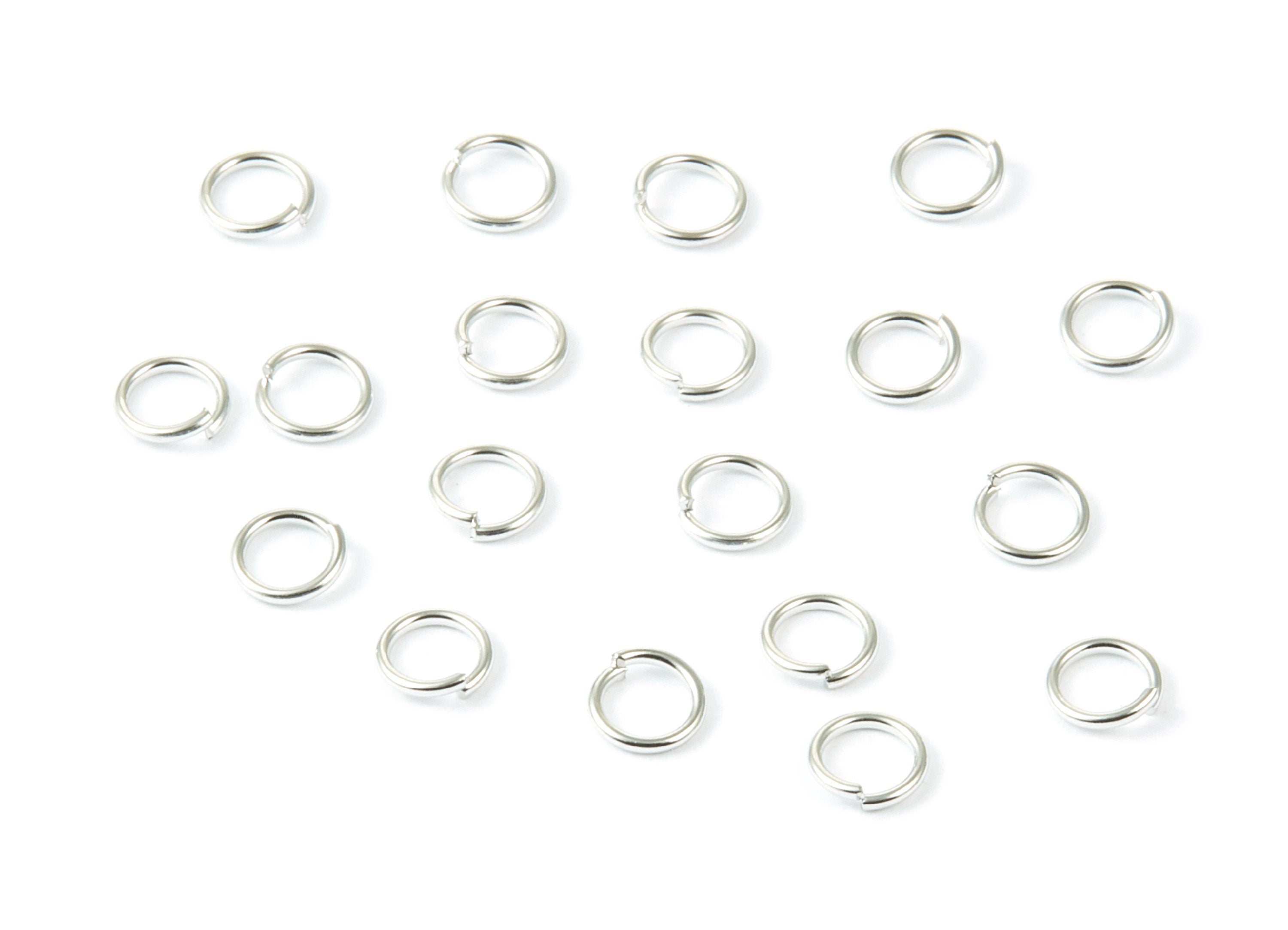 Brass Open Jump Rings - 5x0.7mm - Silver Tone Plated - Brass Open Jump Rings - Jewellery Supplies - PP1592S - DOMEDBAZAAR
