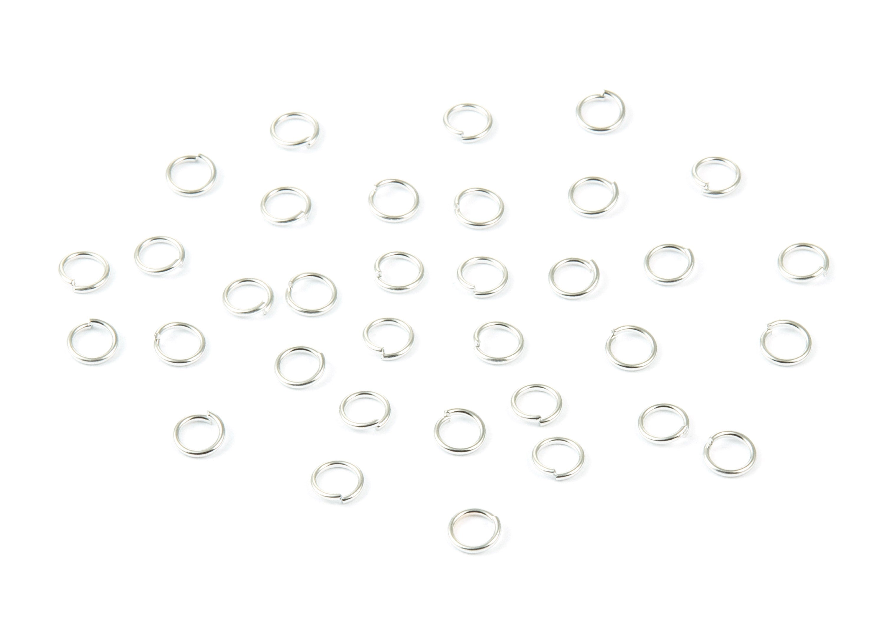 Brass Open Jump Rings - 5x0.7mm - Silver Tone Plated - Brass Open Jump Rings - Jewellery Supplies - PP1592S - DOMEDBAZAAR