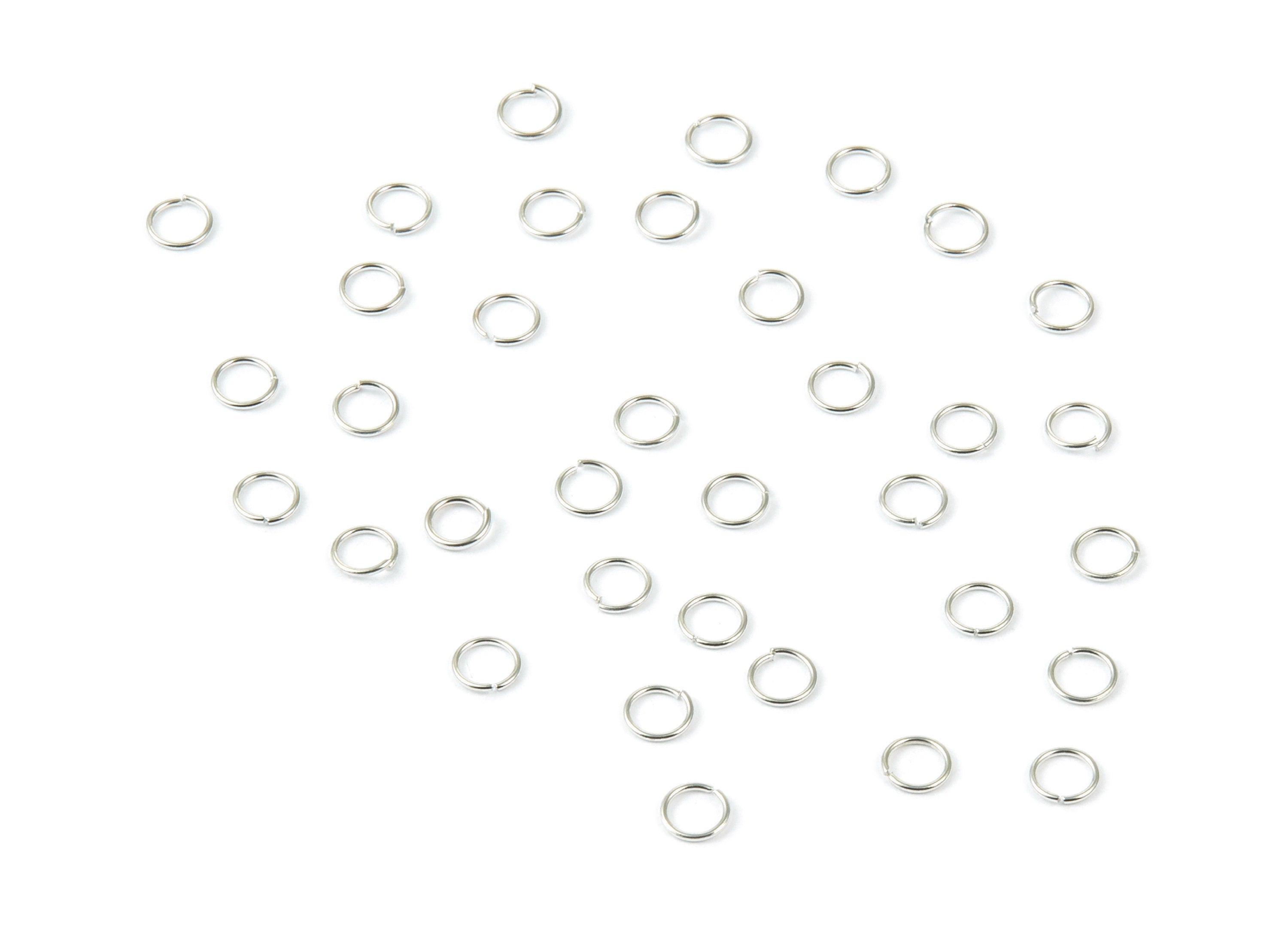 Brass Open Jump Rings - 4x0.5mm - Silver Tone Plated - Brass Open Jump Rings - Jewelry Supplies - PP1578S - DOMEDBAZAAR