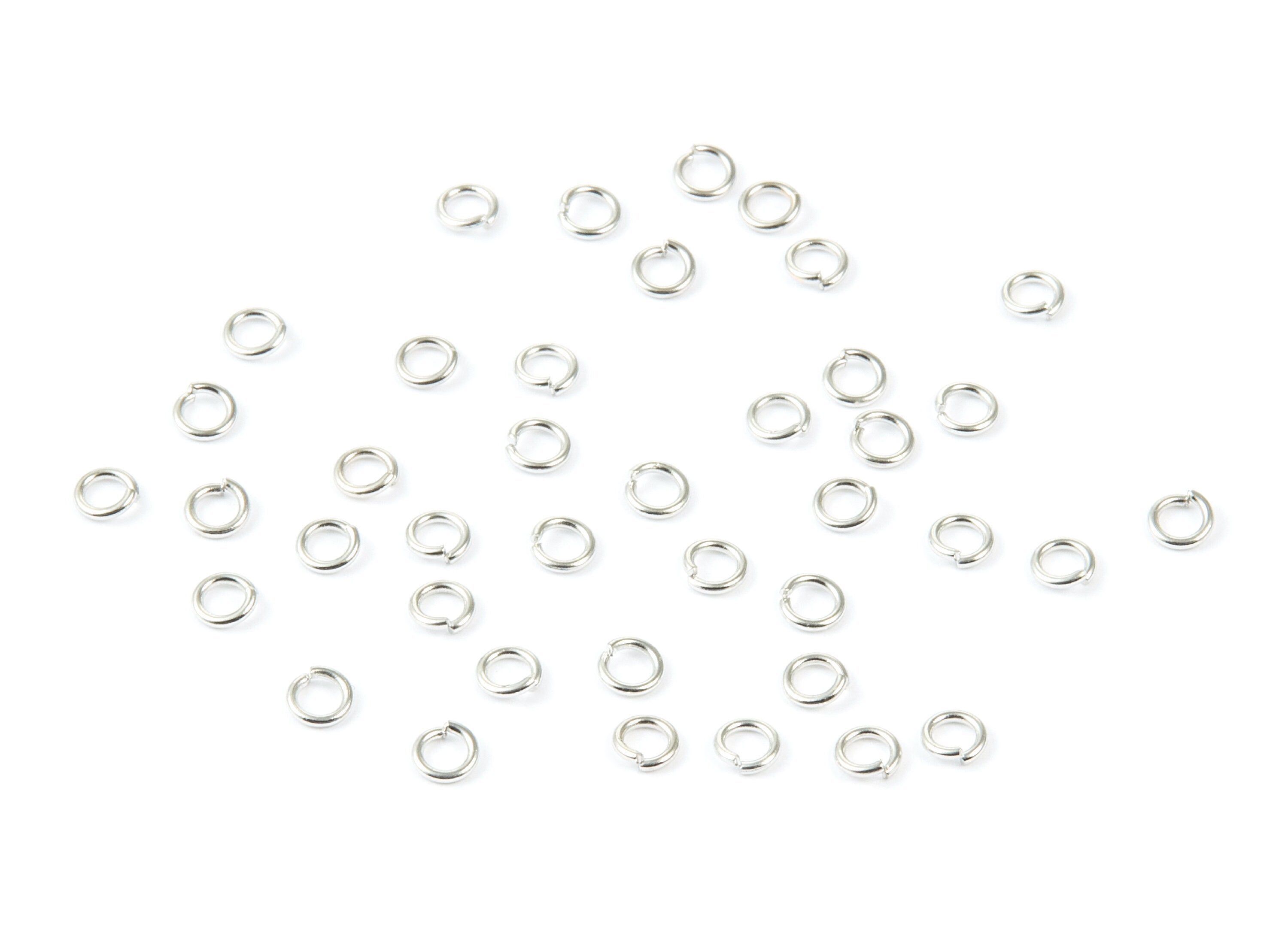 Brass Open Jump Rings -  3x0,6mm - Silver Tone Plated - Brass Open Jump Rings - Jewelry Supplies - PP1637S - DOMEDBAZAAR