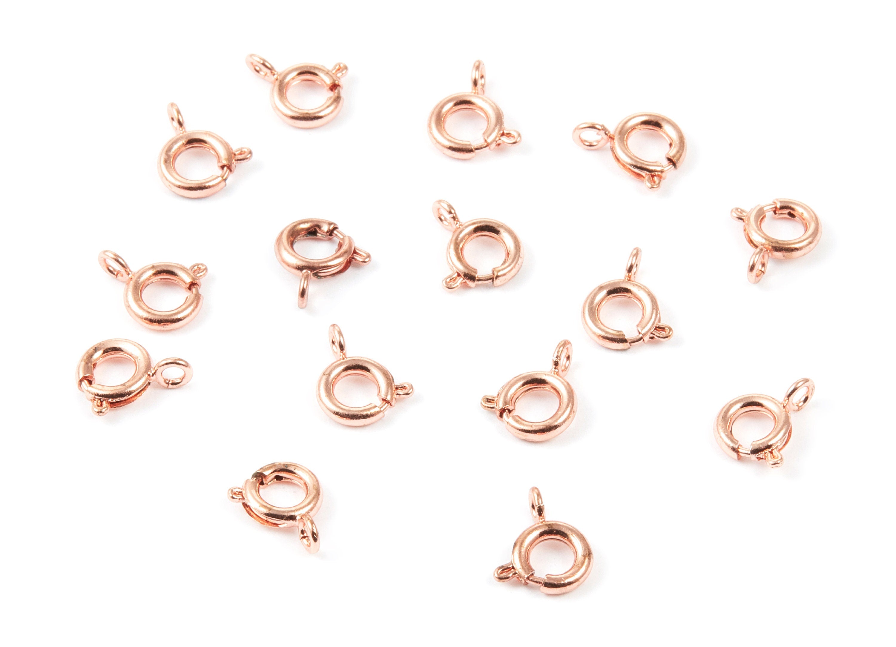 Brass Round Clasp - 6mm - Brass Rose Gold Tone Plated Clasp - 9,17x7,4mm - Jewelry Supplies - PP1689R - DOMEDBAZAAR