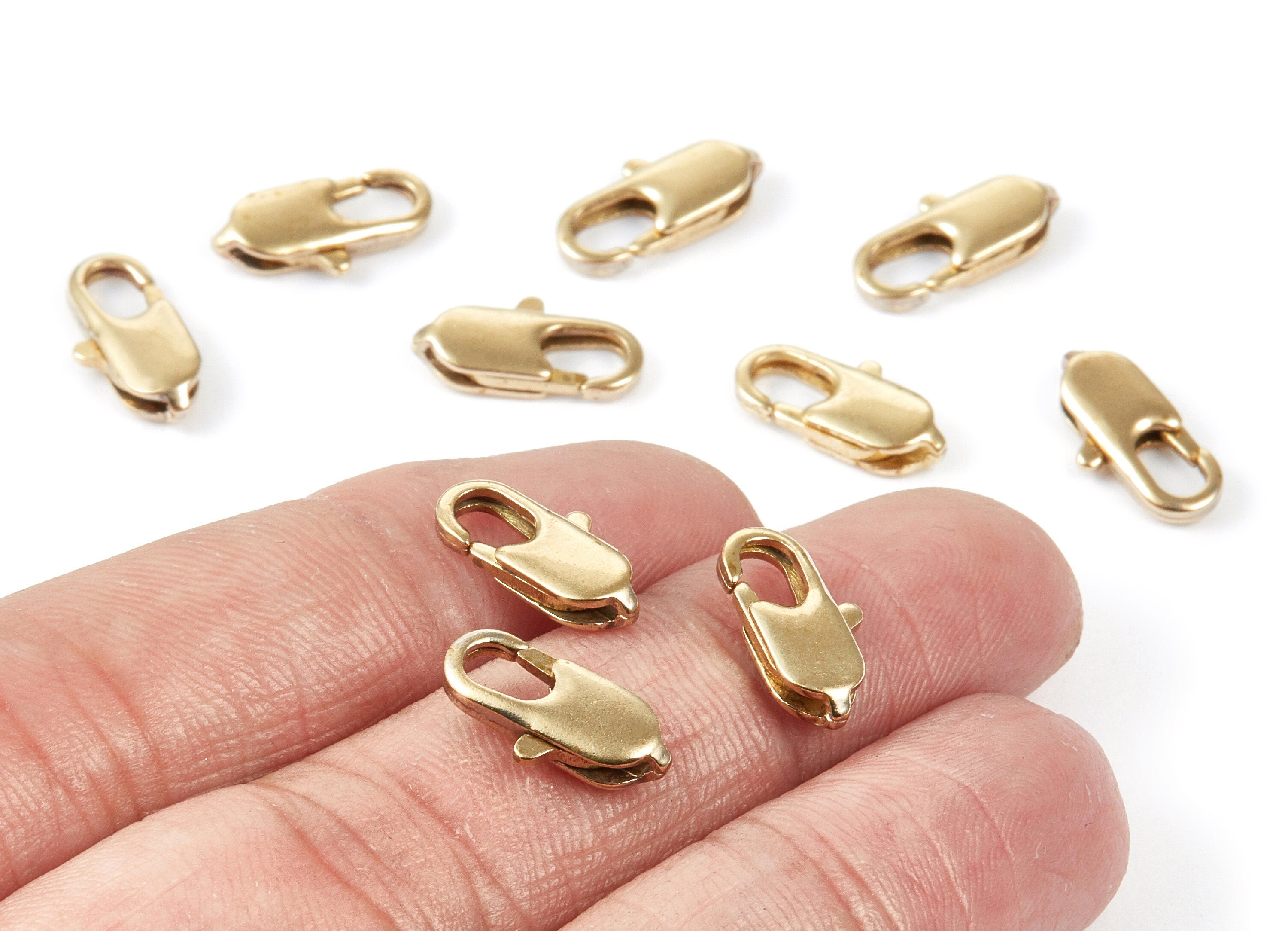 Brass Parrot Clasp - 803 Raw Brass Lobster Claw Clasps - Jewelry Supplies - 14,23x7,05mm - PP1662 - DOMEDBAZAAR