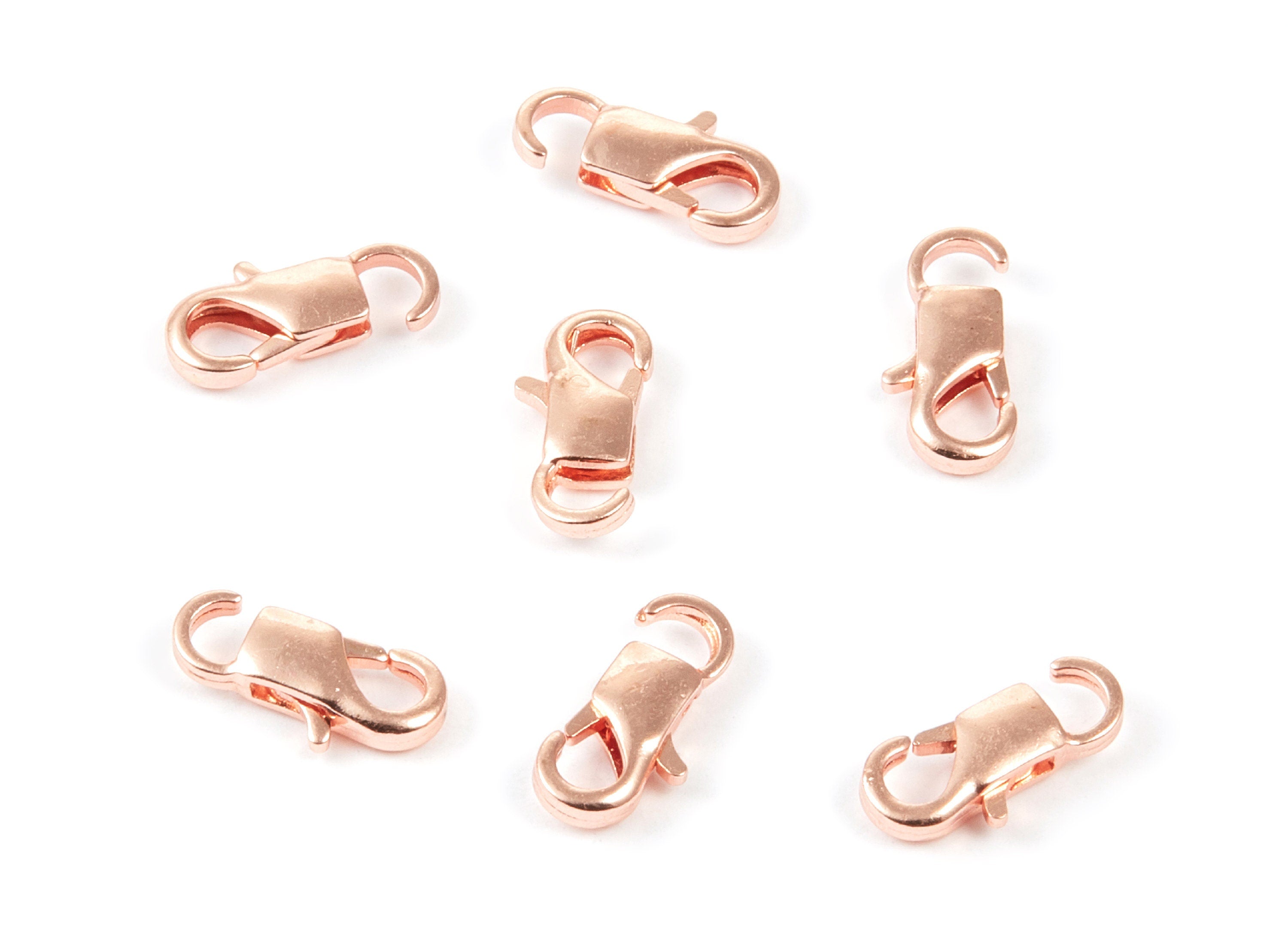 Brass Parrot Clasp - Rose Tone Plated Brass Lobster Claw Clasps -  Jewelry Supplies - 11,84x5,7mm - PP1664R - DOMEDBAZAAR