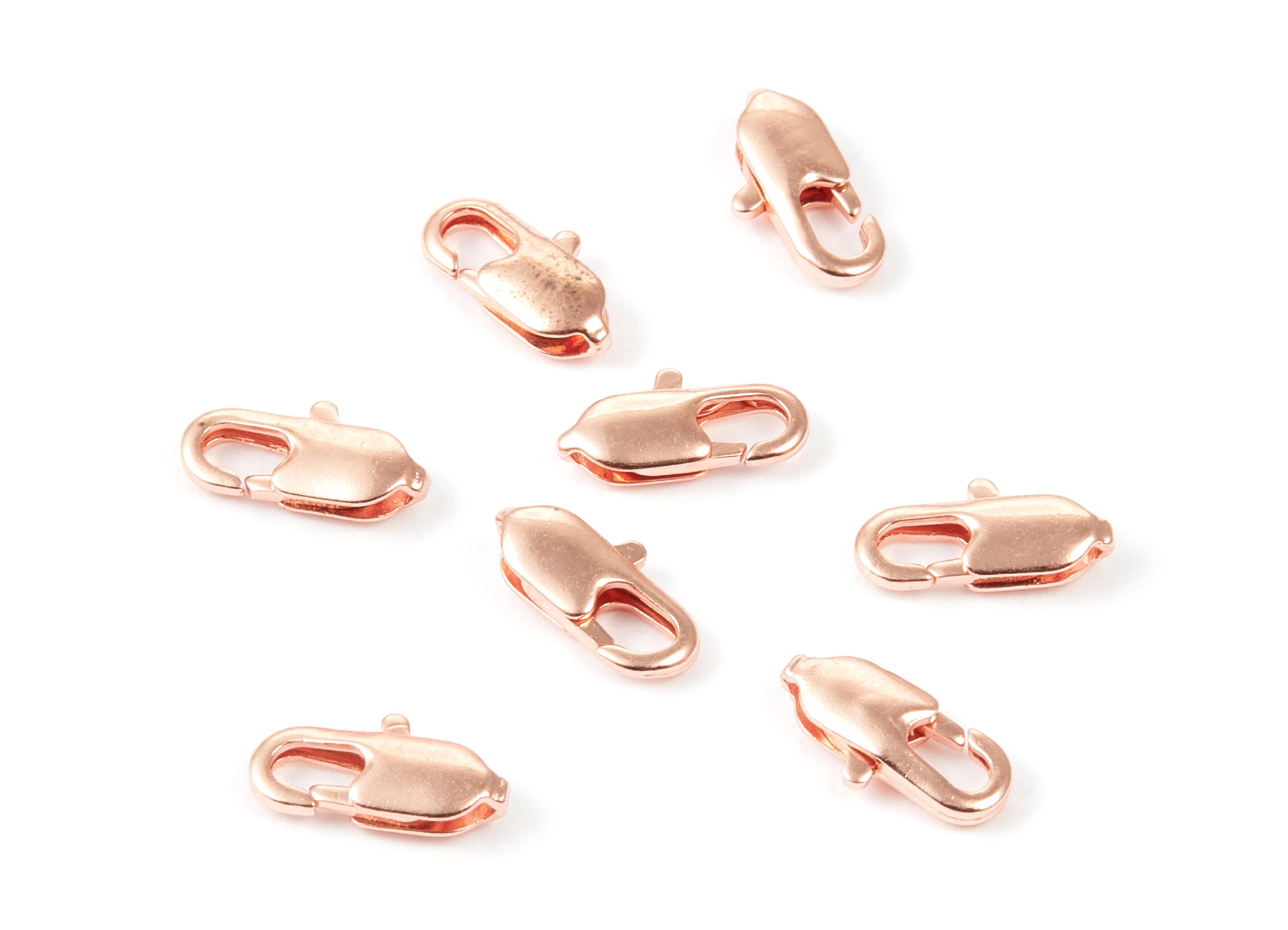 Brass Parrot Clasp - 802 Rose Tone Plated Brass Lobster Claw Clasps - Jewelry Supplies - 11,84x5,7mm - PP1660R - DOMEDBAZAAR