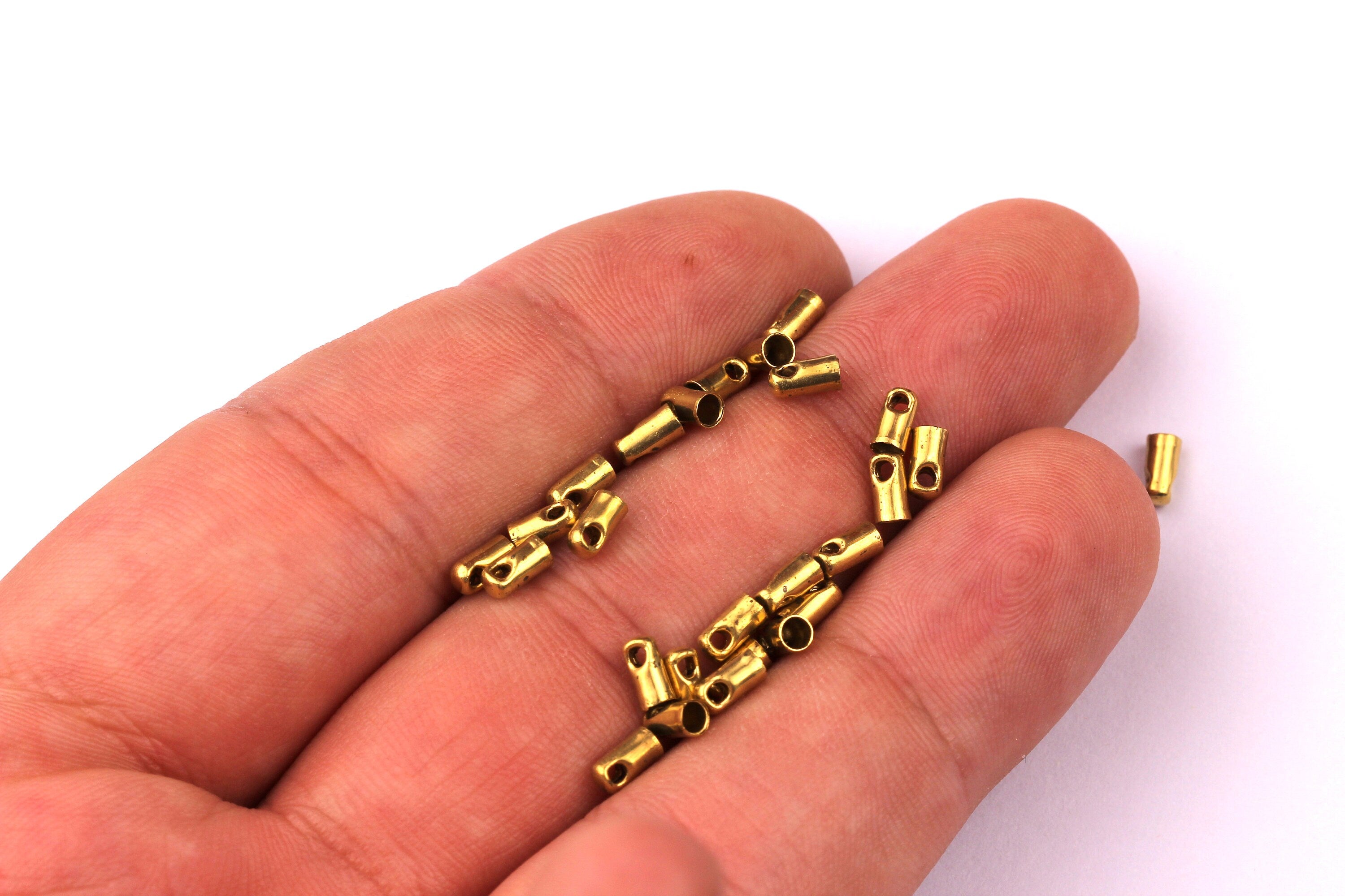 Brass Cord End - 200pcs - Necklace Ends - Necklace Cord Tip - Jewelry Supplies - 5 mm - PP1147 - DOMEDBAZAAR