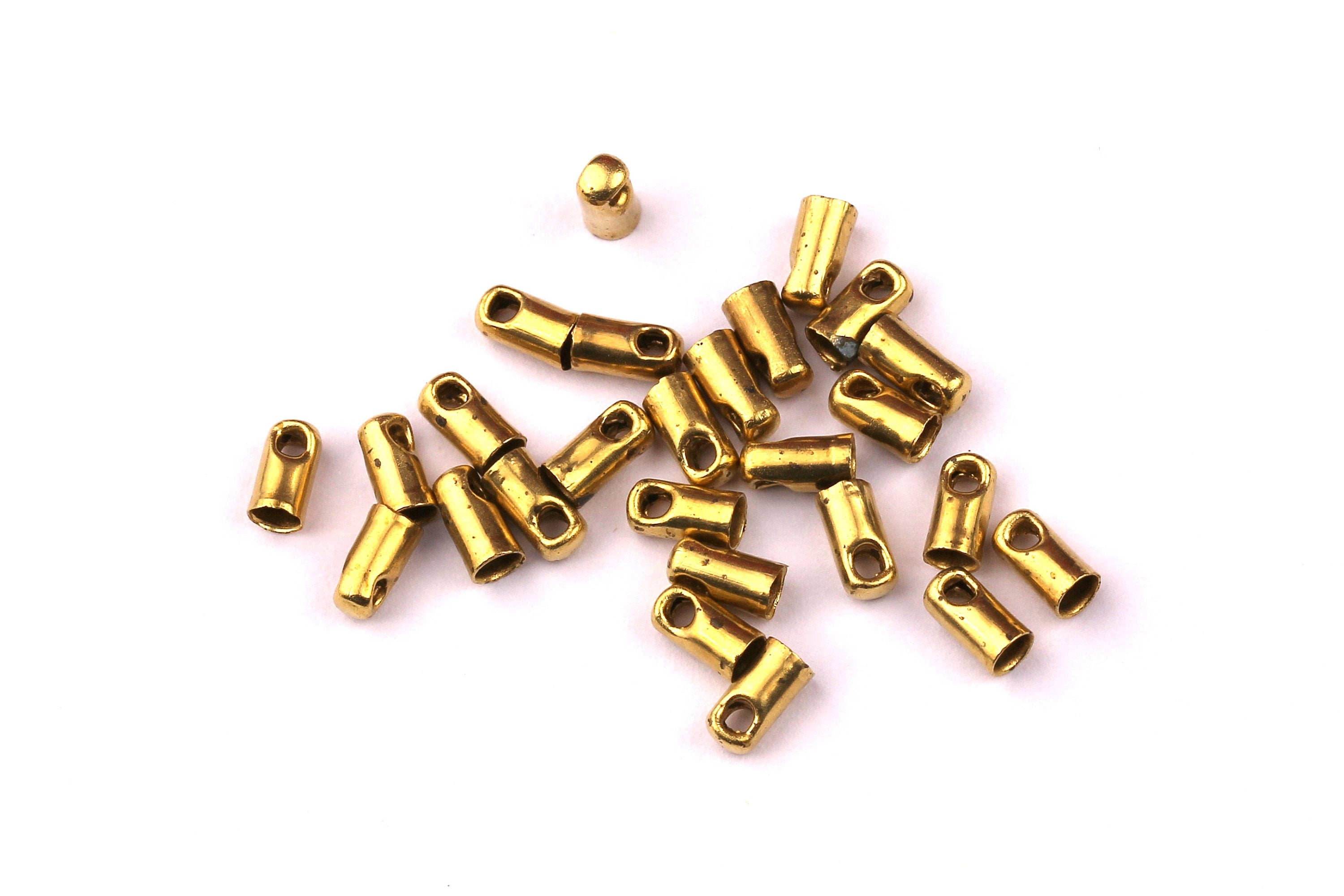 Brass Cord End - 200pcs - Necklace Ends - Necklace Cord Tip - Jewelry Supplies - 5 mm - PP1147 - DOMEDBAZAAR