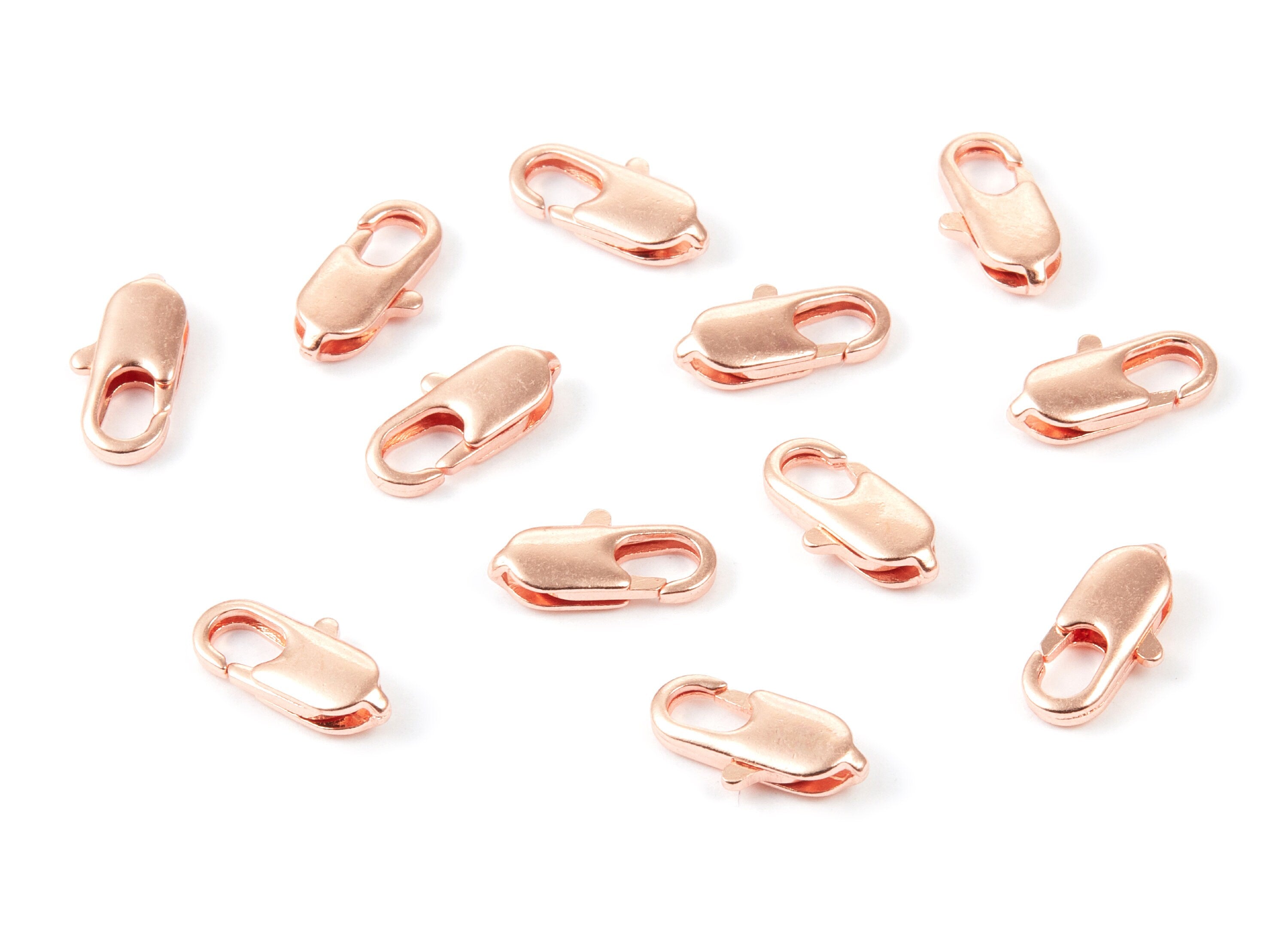 Brass Parrot Clasp - 803 Rose Tone Plated Brass Lobster Claw Clasps - Jewelry Supplies - 14,23x7,05mm - PP1662R - DOMEDBAZAAR