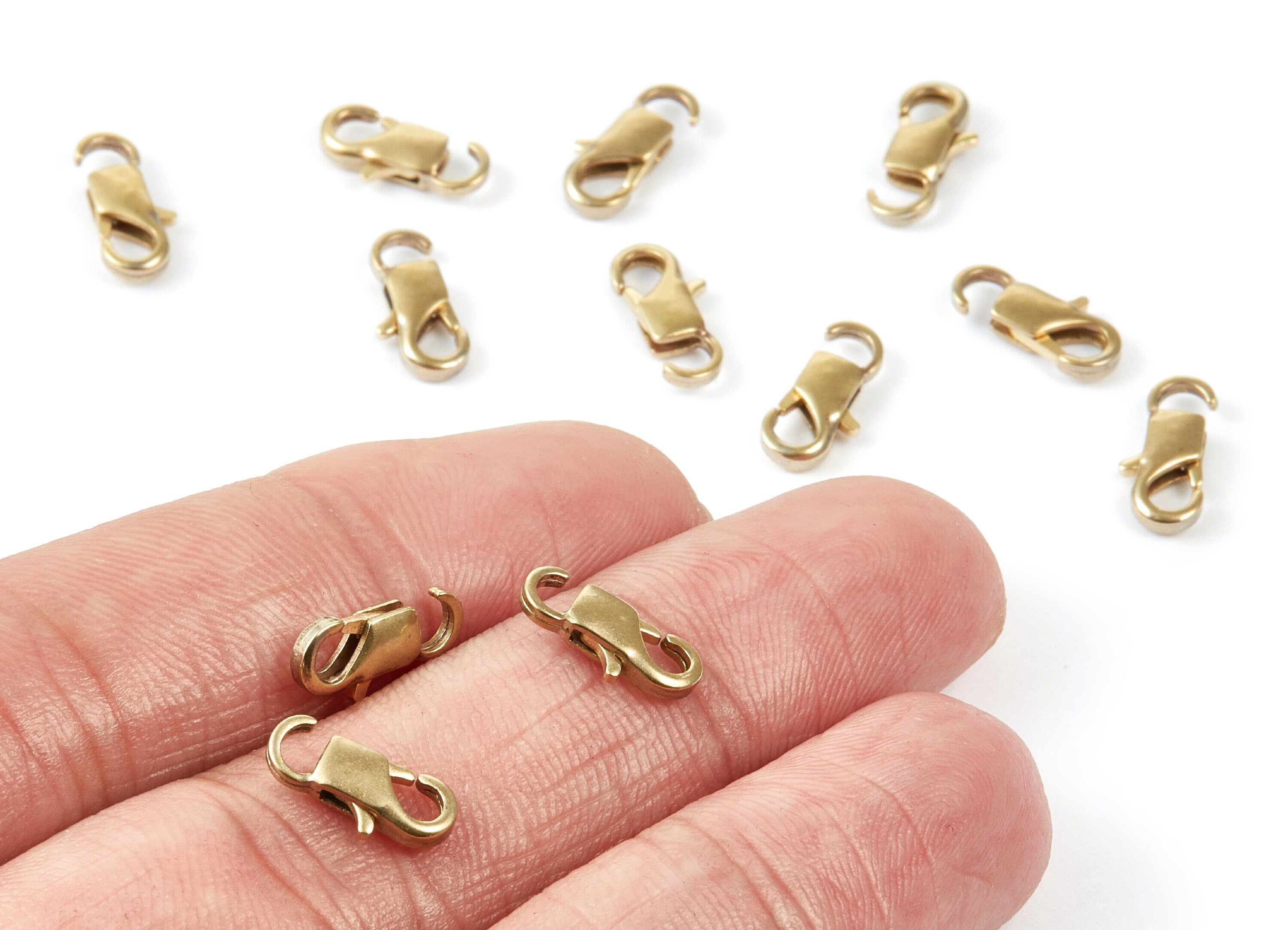 Brass Parrot Clasp - Raw Brass Lobster Claw Clasps - Jewelry Supplies - 11,84x5,7mm - PP1664 - DOMEDBAZAAR