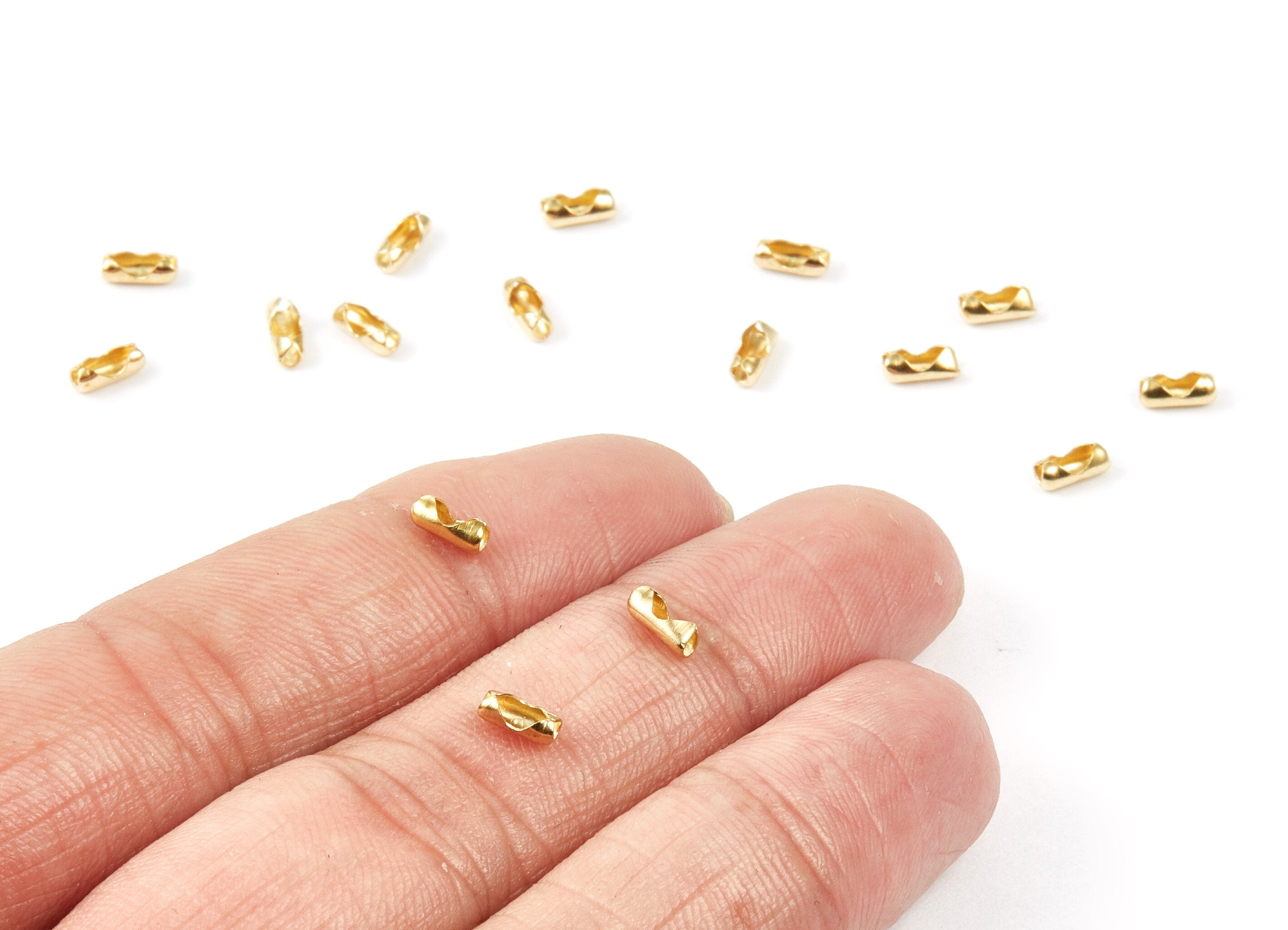 Ball Chain Connector - 1.5 Brass Chain Connector - Raw Brass Connector Clasp - Jewelry Supplies - 5.77x2.42mm - PP1693 - DOMEDBAZAAR