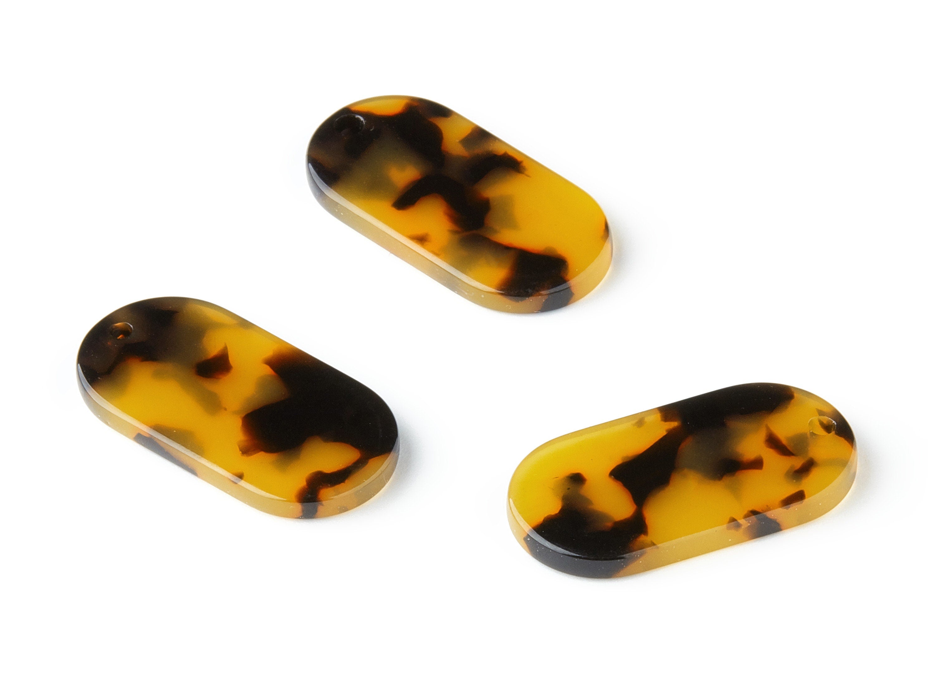 Acetate Acrylic Earring Charms - Tortoise Shell Earring - Oval Shaped - Jewelry Supplies - Color Code:A01 - 26.63x13.9x2.7mm - AC1156AR - DOMEDBAZAAR