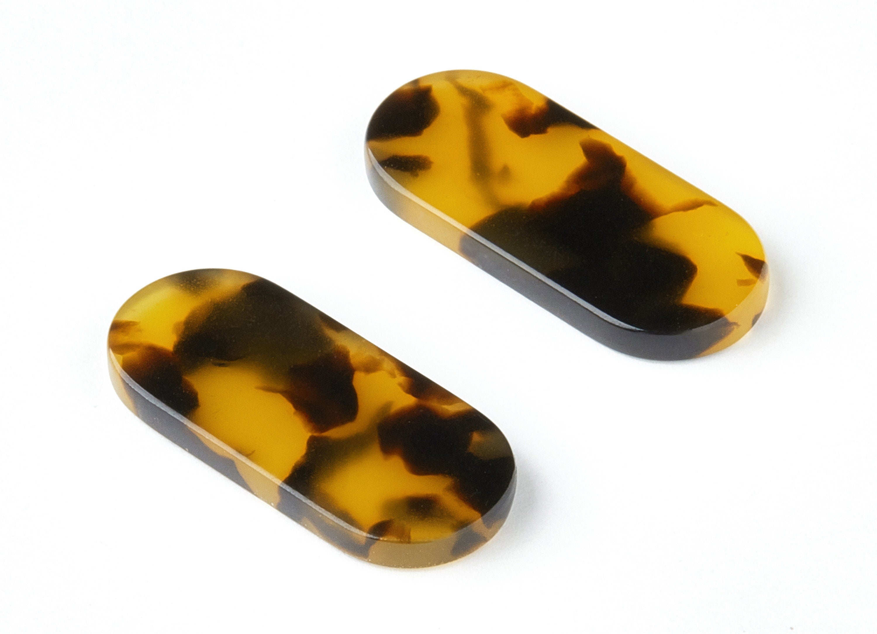 Acetate Acrylic Earring Charms - Tortoise Shell Earrings - Oval Pendant - Jewelry Supplies - Color Code: A02 - 26.6x11.7x2.65mm - AC1209AA - DOMEDBAZAAR