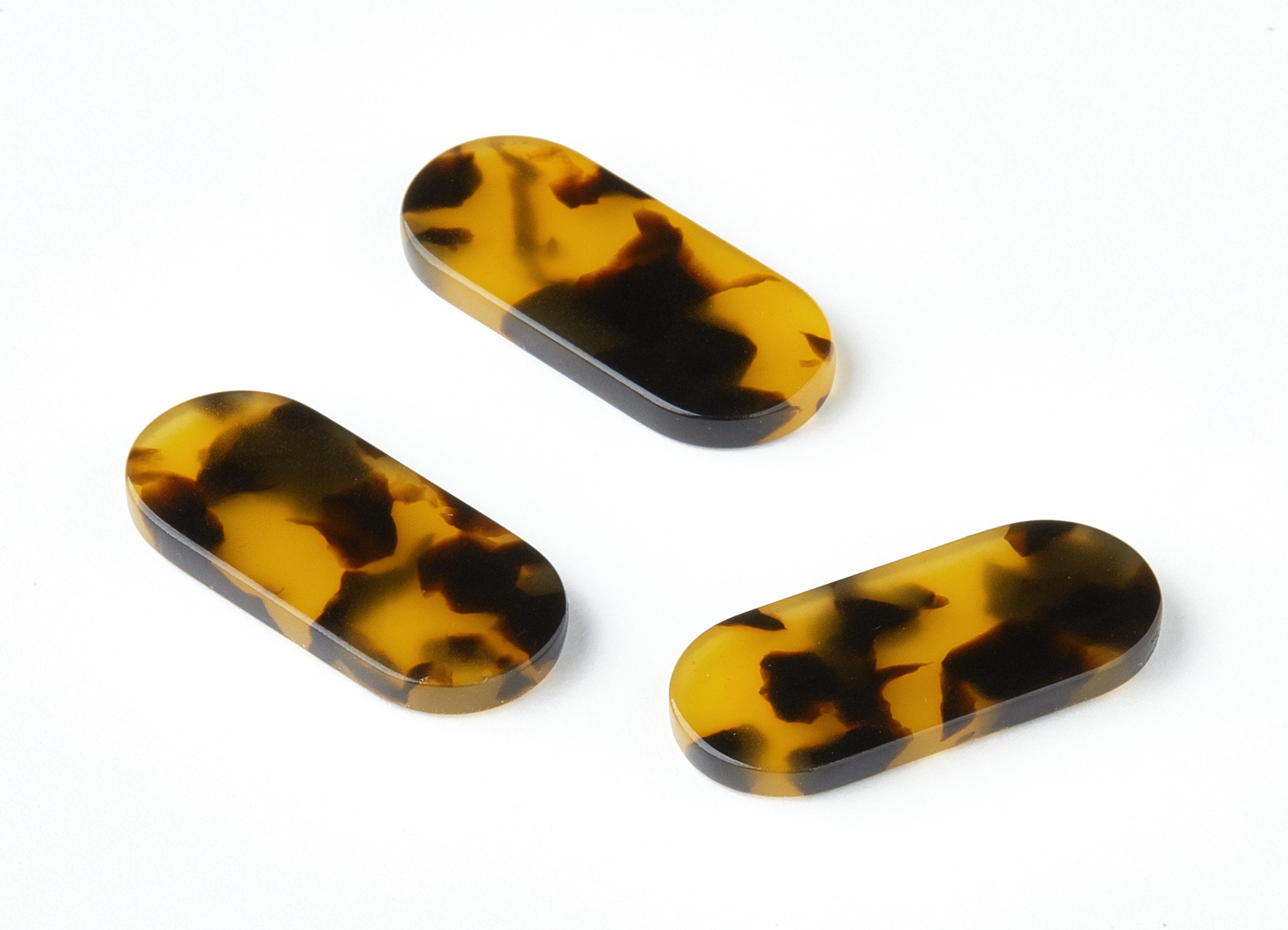 Acetate Acrylic Earring Charms - Tortoise Shell Earrings - Oval Pendant - Jewelry Supplies - Color Code: A02 - 26.6x11.7x2.65mm - AC1209AA - DOMEDBAZAAR