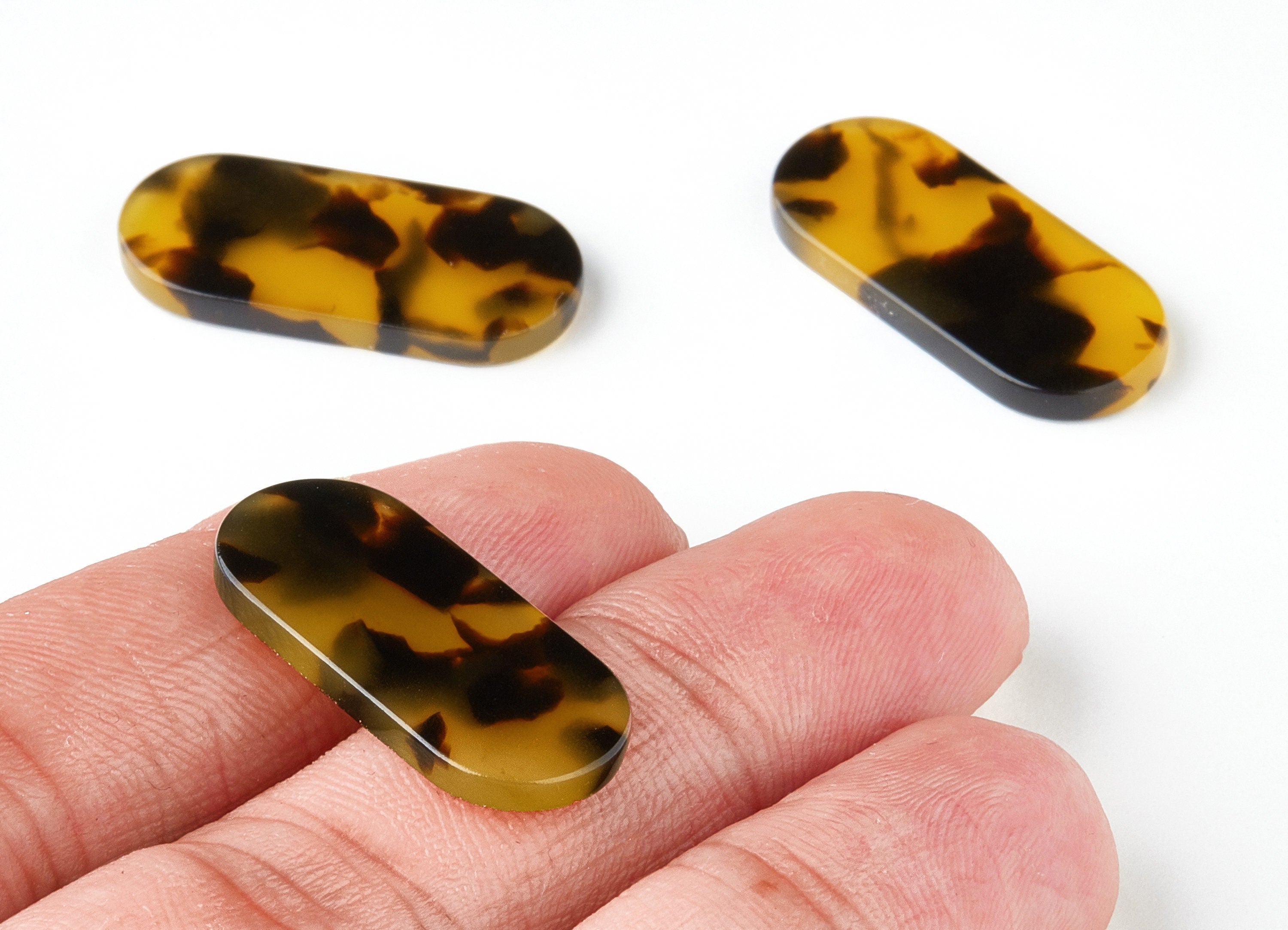 Acetate Acrylic Earring Charms - Tortoise Shell Earrings - Oval Pendant - Jewelry Supplies - Color Code: A02 - 26.6x11.7x2.65mm - AC1209AA - DOMEDBAZAAR