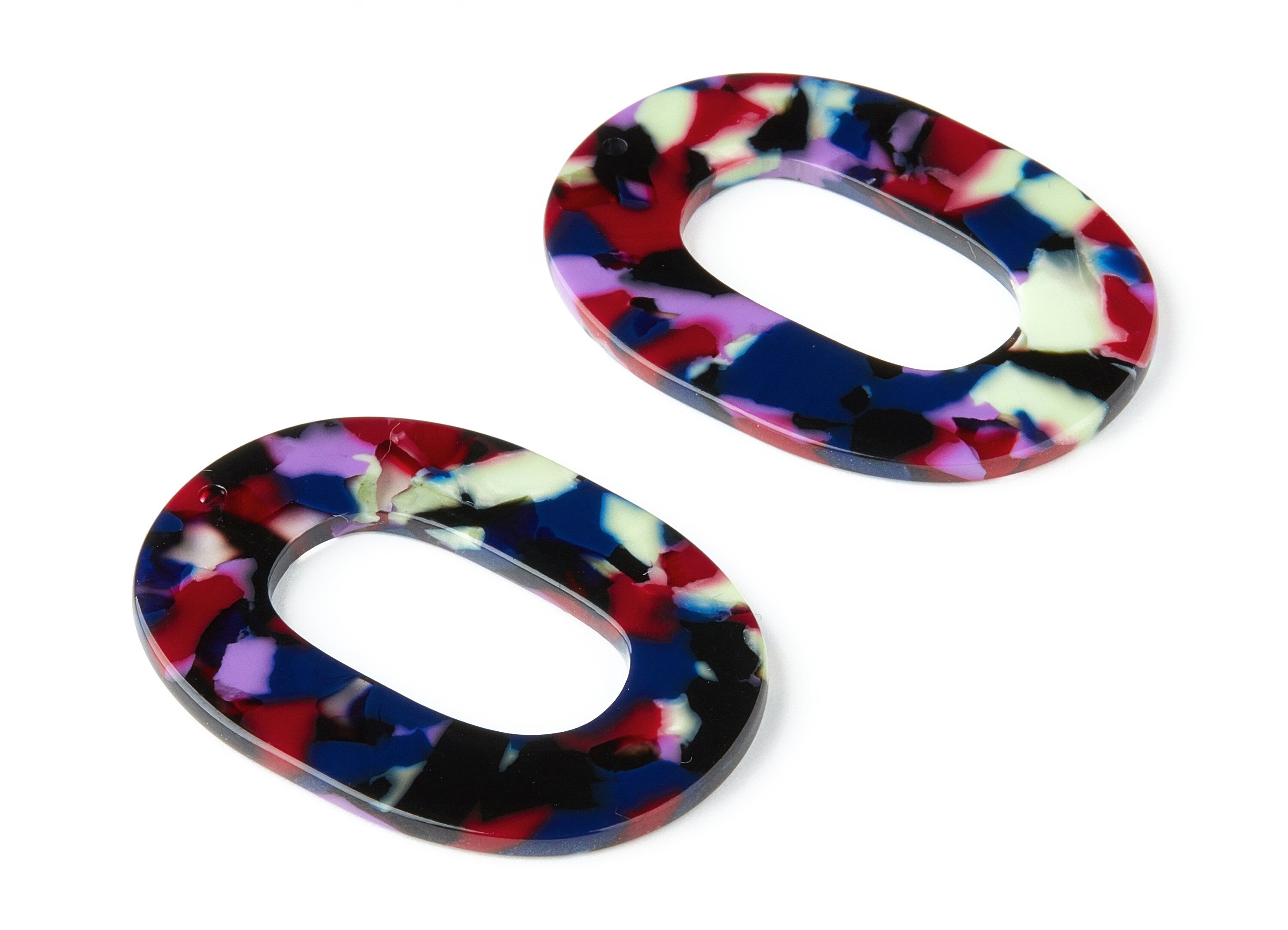 AAcetate Oval Charms - Oval Earrings and Pendant - Earring Findings - Jewelry Supplies - Color Code:A151 - 47x34.6x2.51mm - AC1065AU - DOMEDBAZAAR