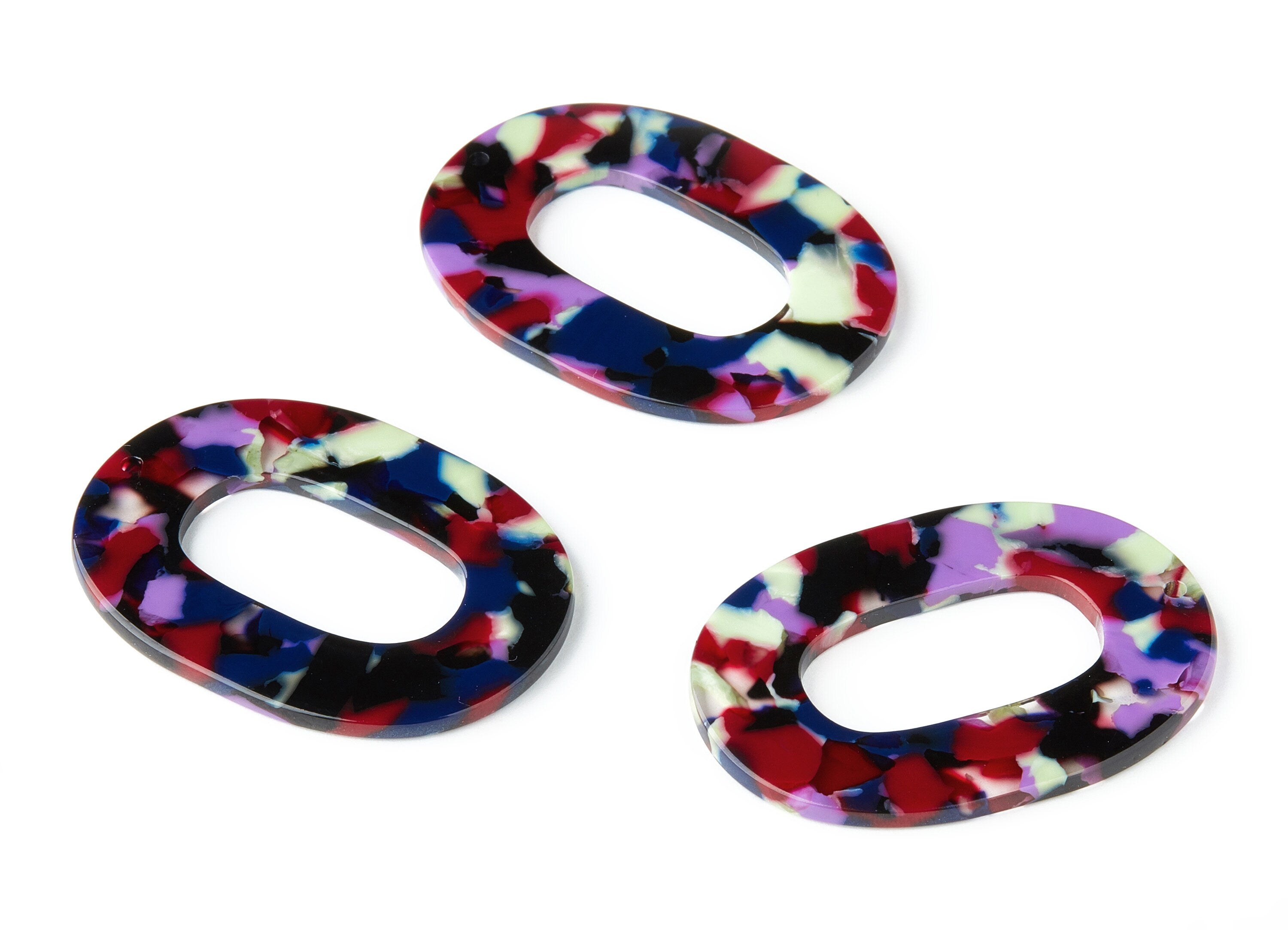 AAcetate Oval Charms - Oval Earrings and Pendant - Earring Findings - Jewelry Supplies - Color Code:A151 - 47x34.6x2.51mm - AC1065AU - DOMEDBAZAAR