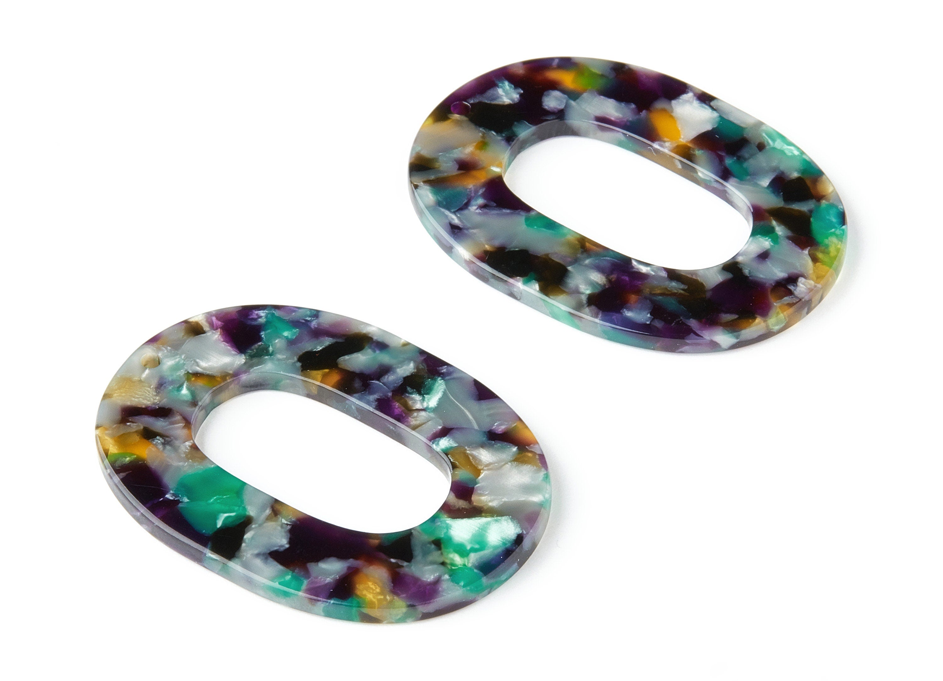 AAcetate Oval Charms - Oval Earrings and Pendant - Earring Findings - Jewelry Supplies - Color Code:A50 - 47x34.6x2.51mm - AC1065AV - DOMEDBAZAAR