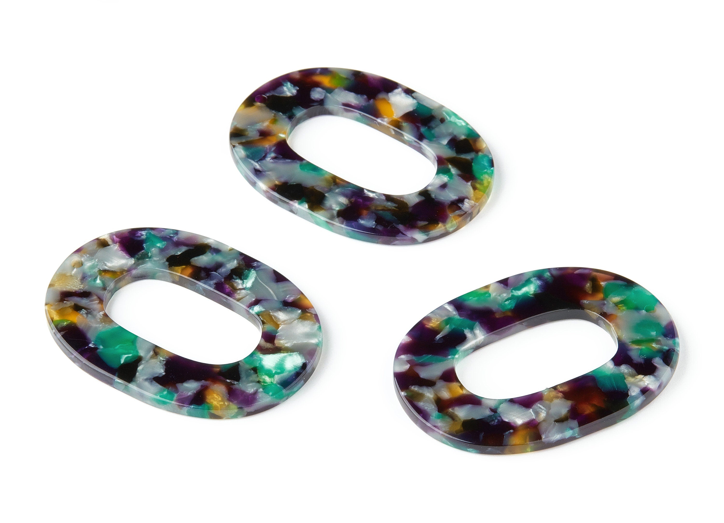 AAcetate Oval Charms - Oval Earrings and Pendant - Earring Findings - Jewelry Supplies - Color Code:A50 - 47x34.6x2.51mm - AC1065AV - DOMEDBAZAAR