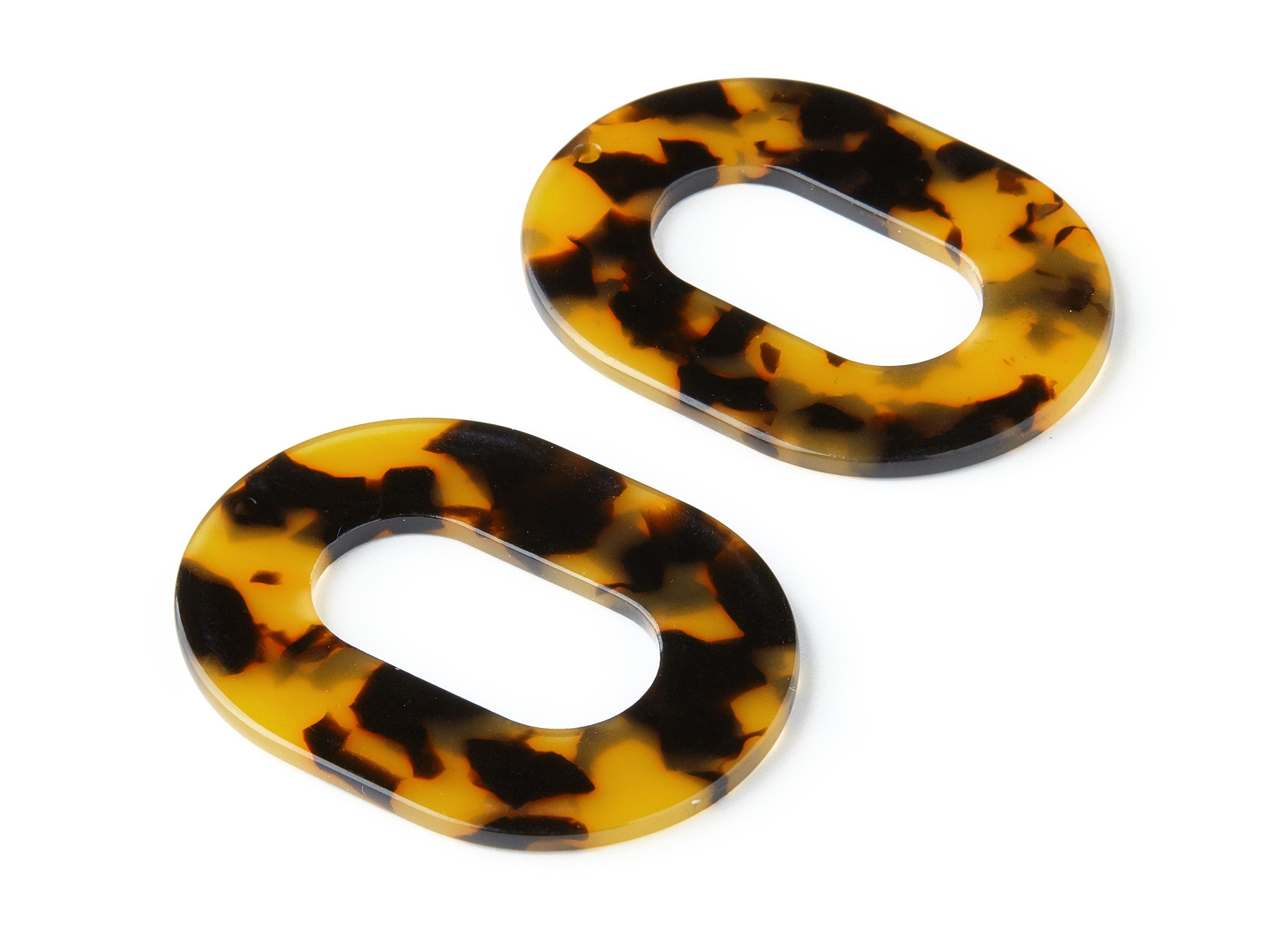 Acetate Oval Charms - Tortoise Shell Earrings - Oval Earrings and Pendant - Jewelry Supplies - Color Code:A01 - 47.5x34.9x2.47mm - AC1065AY - DOMEDBAZAAR