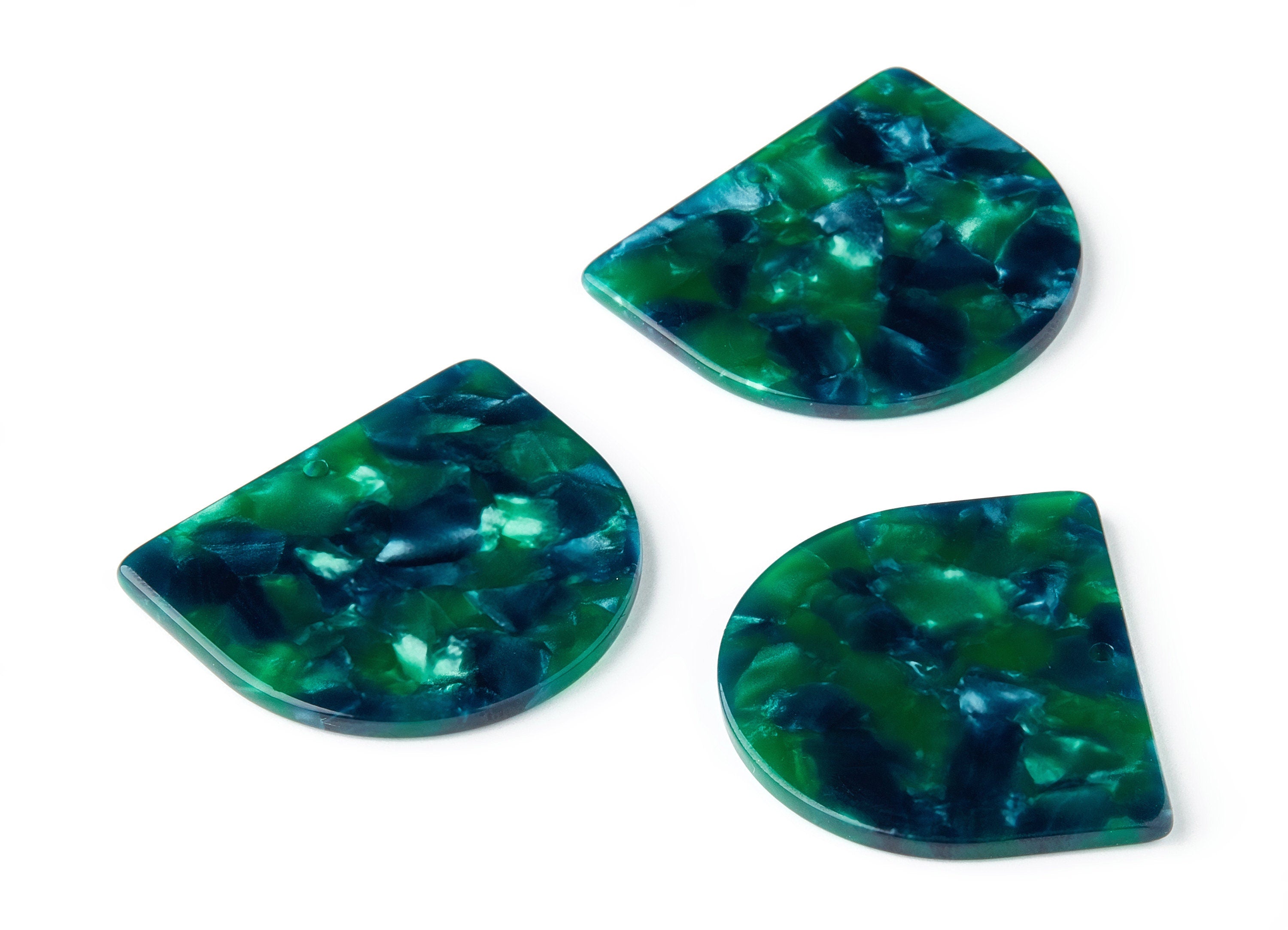 Acetate D Earring Charms - D Shaped Pendant - 1 Hole - Earring Findings - Jewelry Supplies - Color Code:A13 - 33.4x29.2x2.5mm - AC1094AG - DOMEDBAZAAR