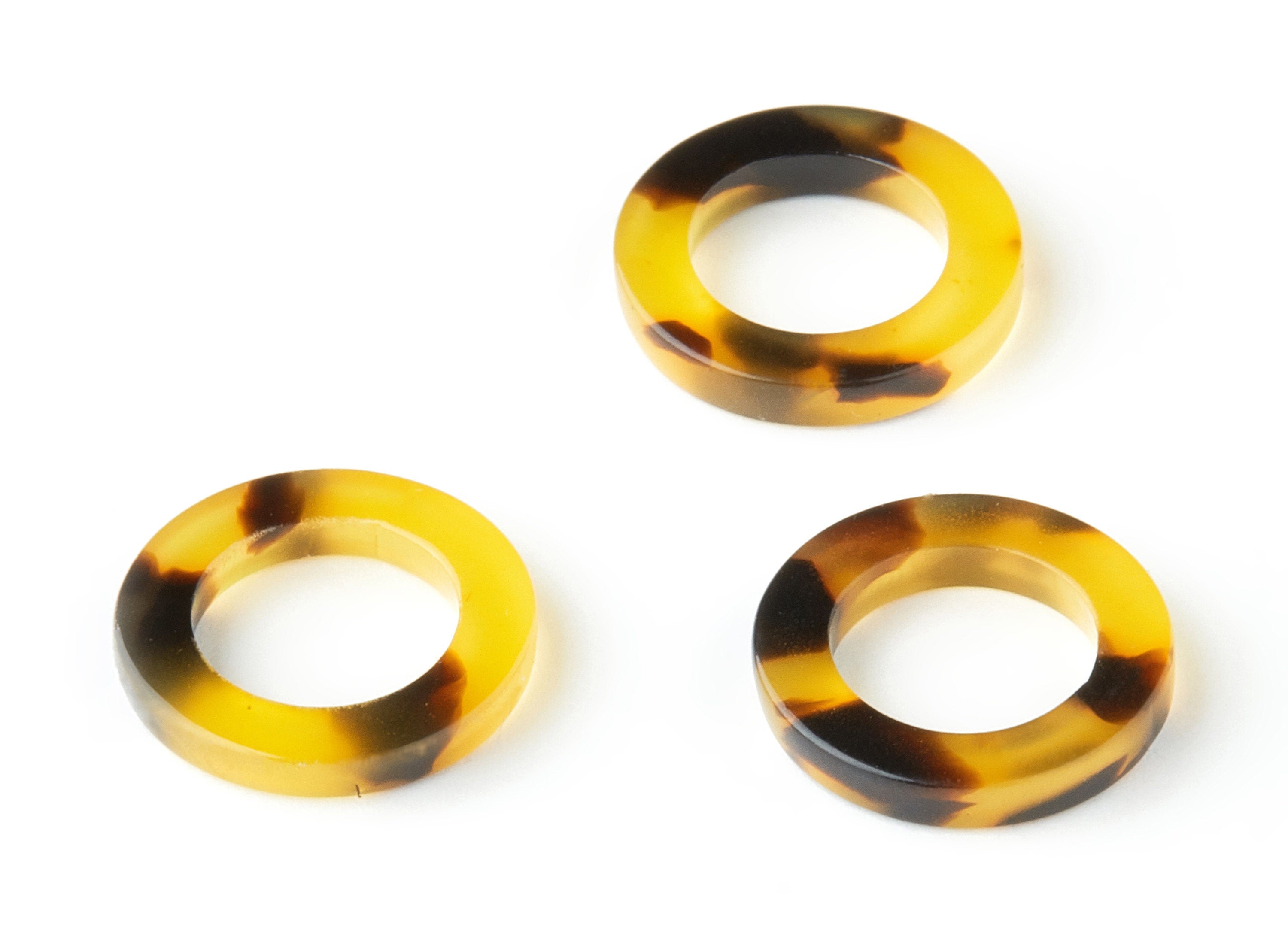 Acetate Acrylic Earring Charm - Tortoise Shell Earrings - Circle Shaped Charms - Jewelry Supplies - Color Code:A02 - 15x15x2.7mm - AC1152CC - DOMEDBAZAAR