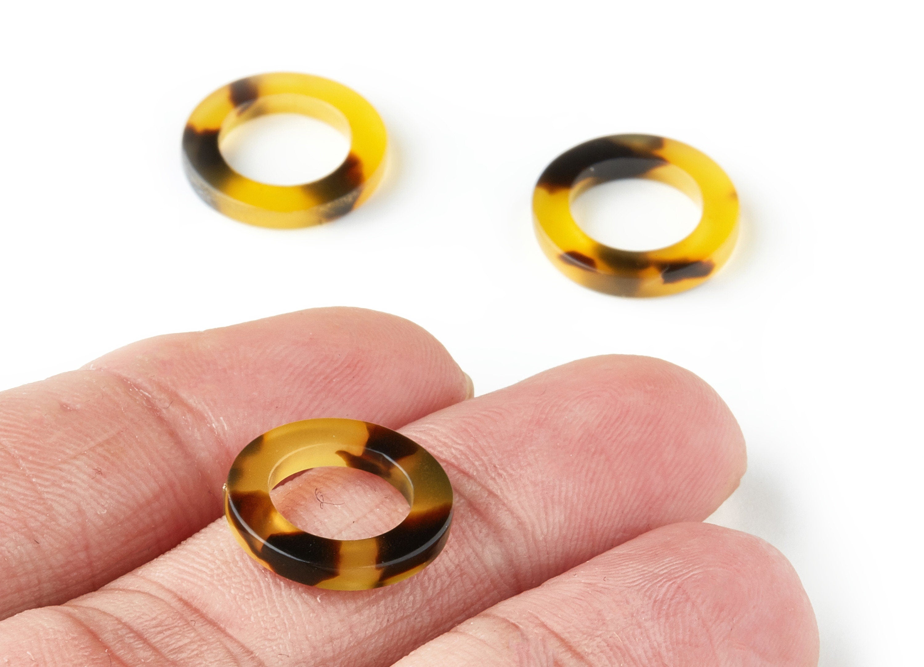 Acetate Acrylic Earring Charm - Tortoise Shell Earrings - Circle Shaped Charms - Jewelry Supplies - Color Code:A02 - 15x15x2.7mm - AC1152CC - DOMEDBAZAAR