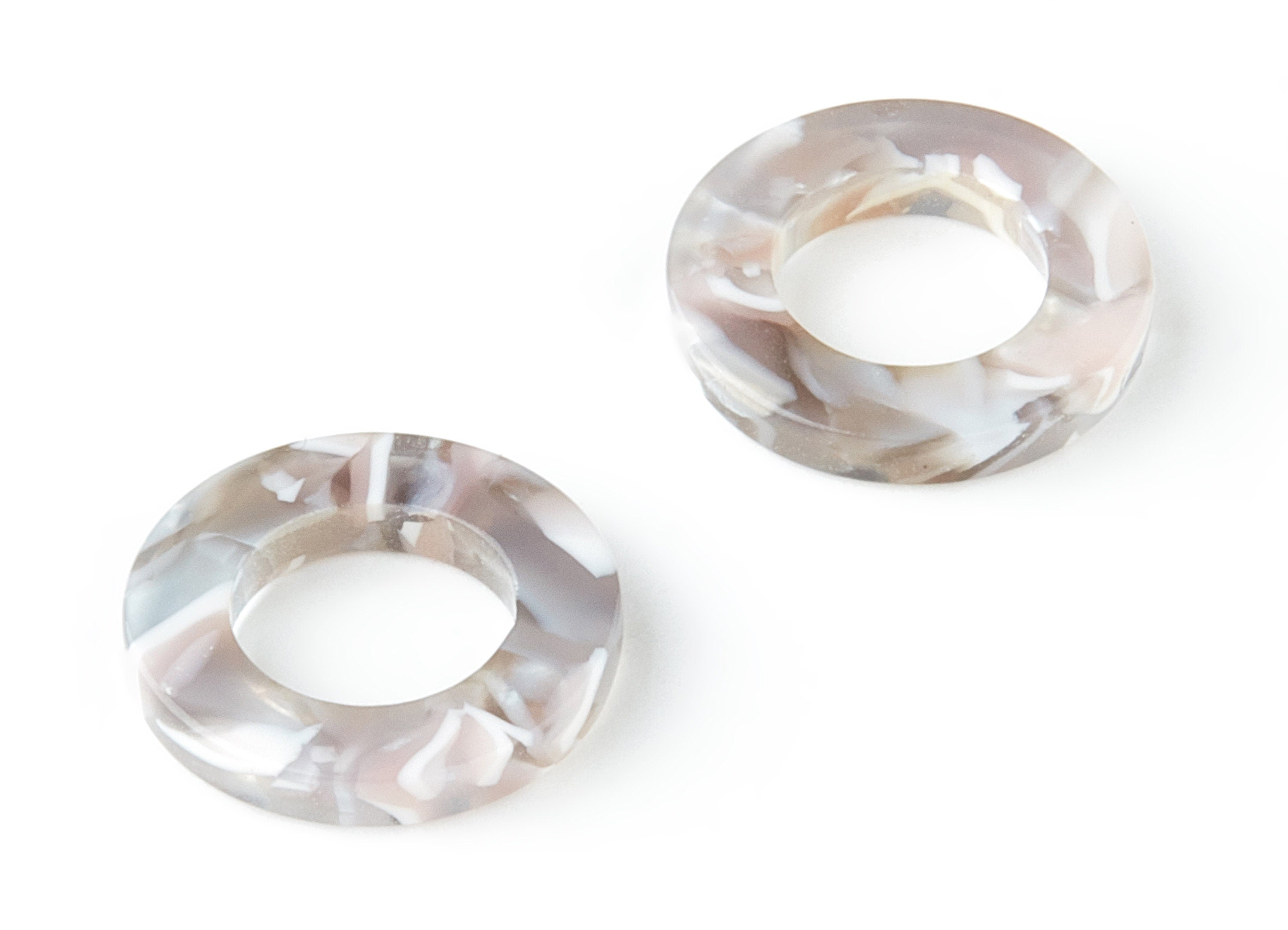 Acetate Hoop Earring Charms - Acrylic Circle Pendant - Earring Findings - Jewelry Supplies - Color Code:A20 - 15x15x2.7mm - AC1117FF - DOMEDBAZAAR
