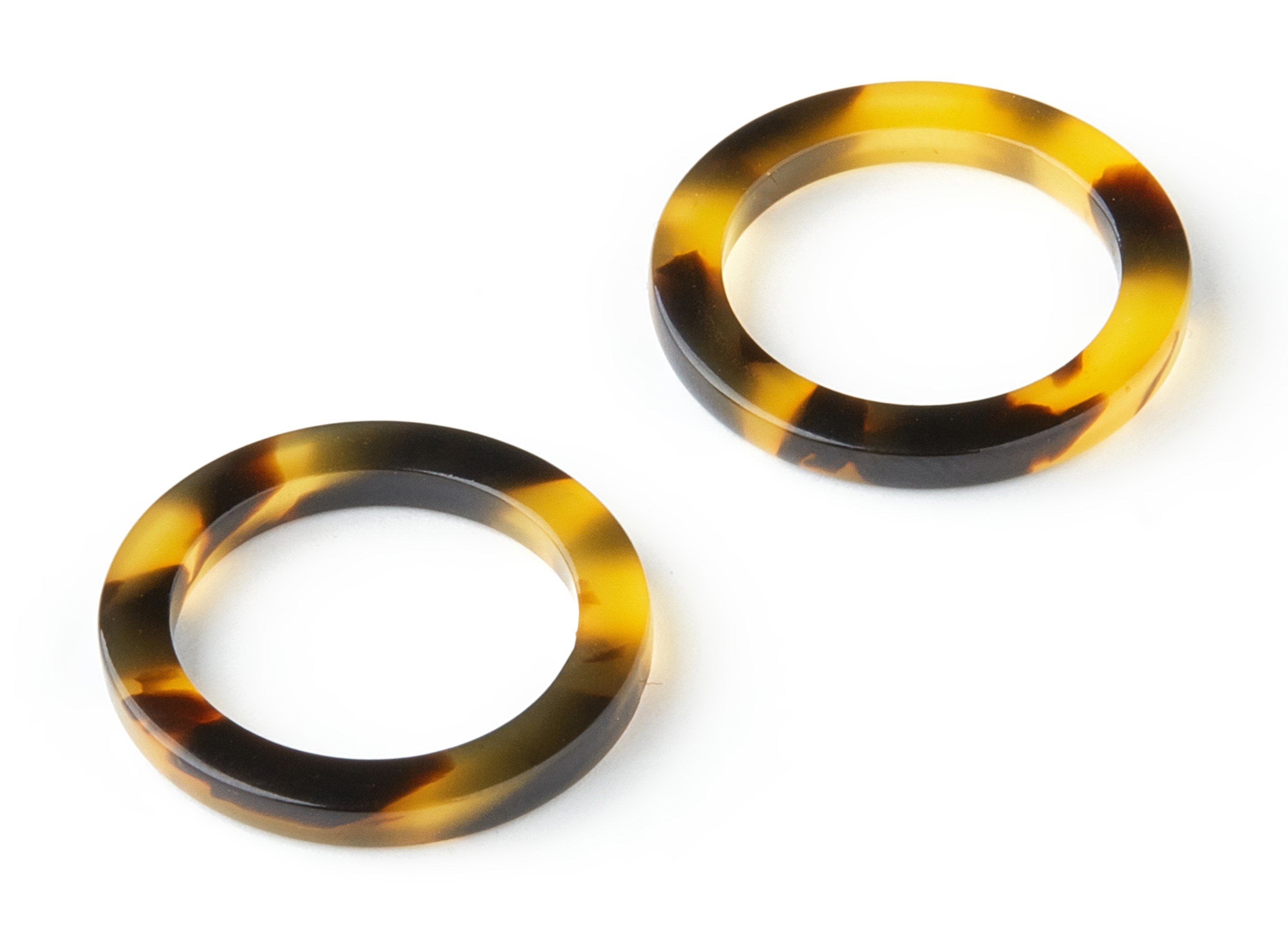 Acetate Acrylic Earring Charm - Tortoise Shell Earrings - Circle Charms and Pendant - Color Code:A02 - 21.18x21.18x2.75mm - AC1153CC - DOMEDBAZAAR
