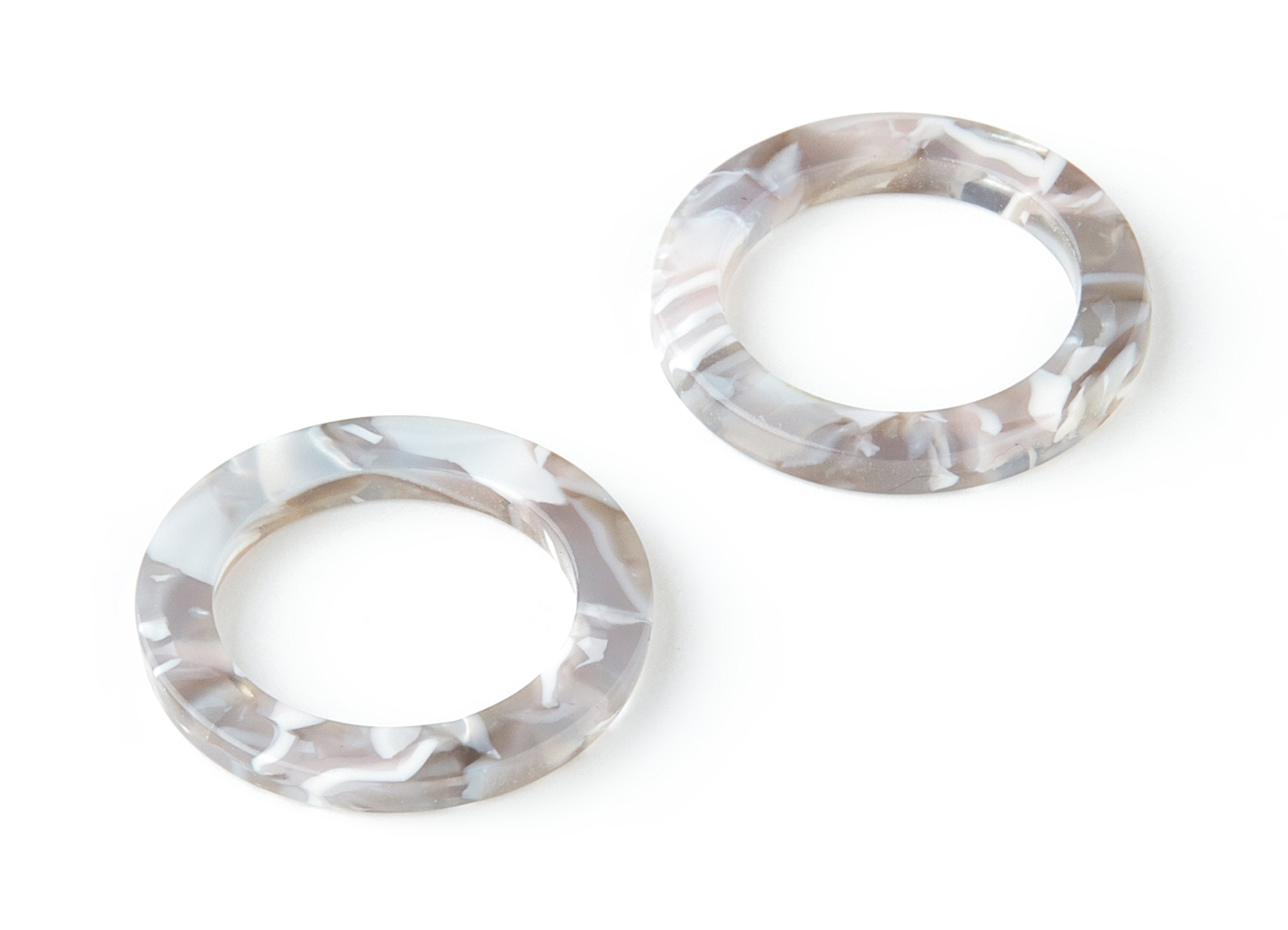 Acetate Hoop Earring Charms - Circle Shaped Pendant - Earring Findings - Jewelry Supplies - Color Code:A20 - 23x23x2.6mm - AC1118FF - DOMEDBAZAAR