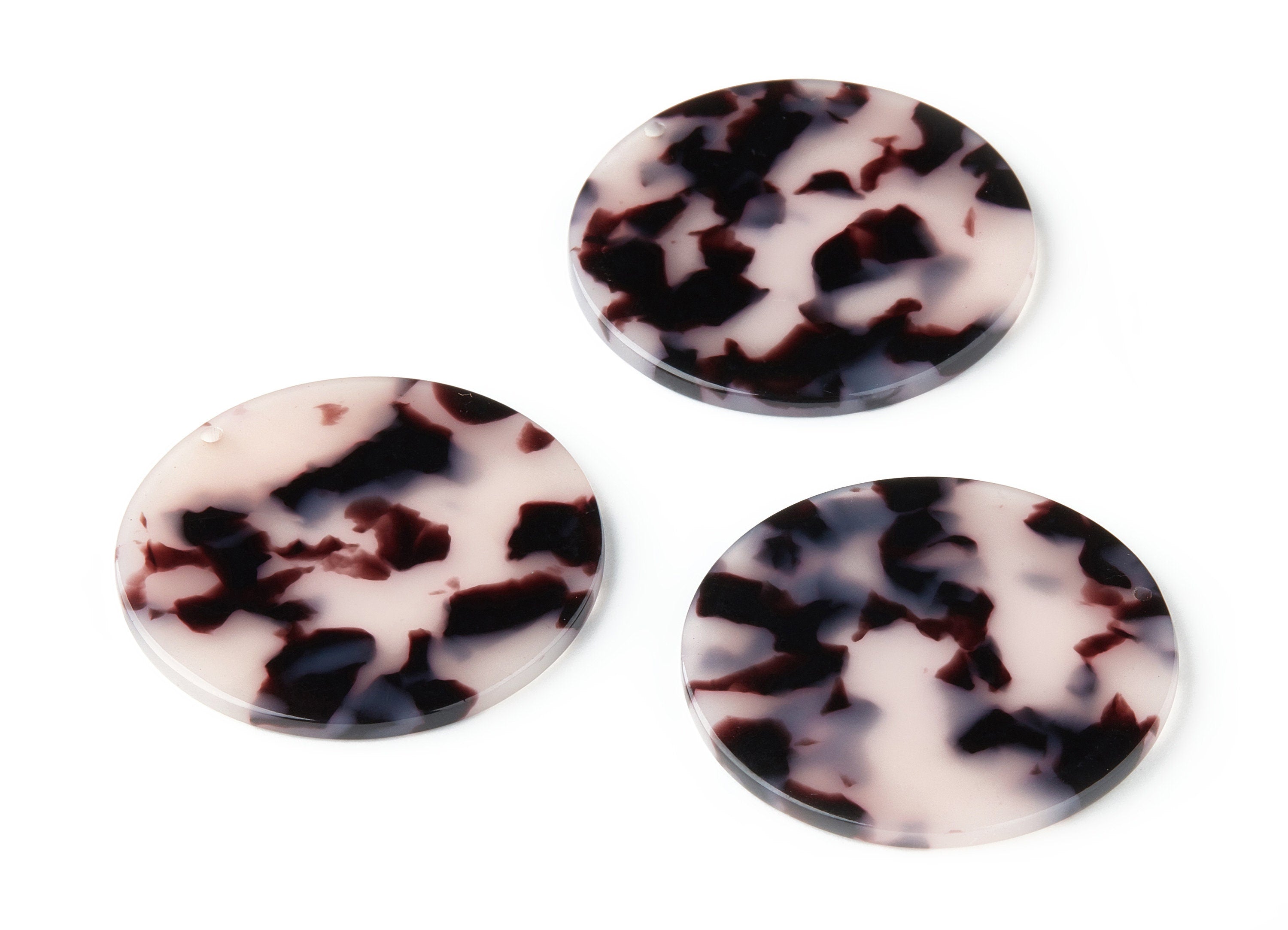 Acetate Acrylic Earring Charms - Blonde Tortoise Shell Earrings - Coin Shaped Pendant - Color Code: A06 - 37.57x37.57x2.55mm - AC1573-A06 - DOMEDBAZAAR