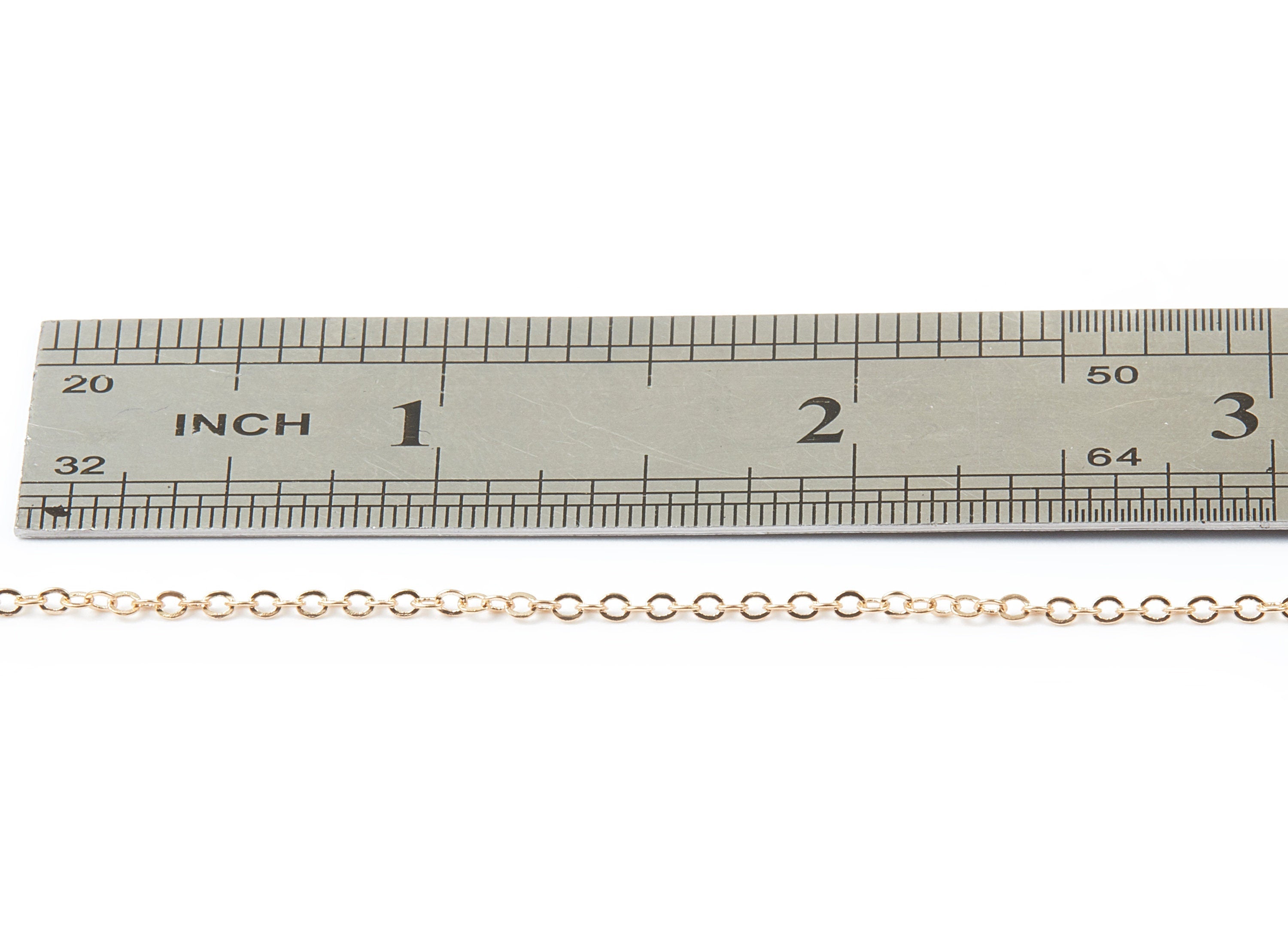 Flat Soldered Cable Chain - Brass Chain - KC Gold Tone Plated - Brass Soldered Link Chain - 0.08&quot; x 0.07&quot; x 0.01&quot; - CC1041B-KC - DOMEDBAZAAR