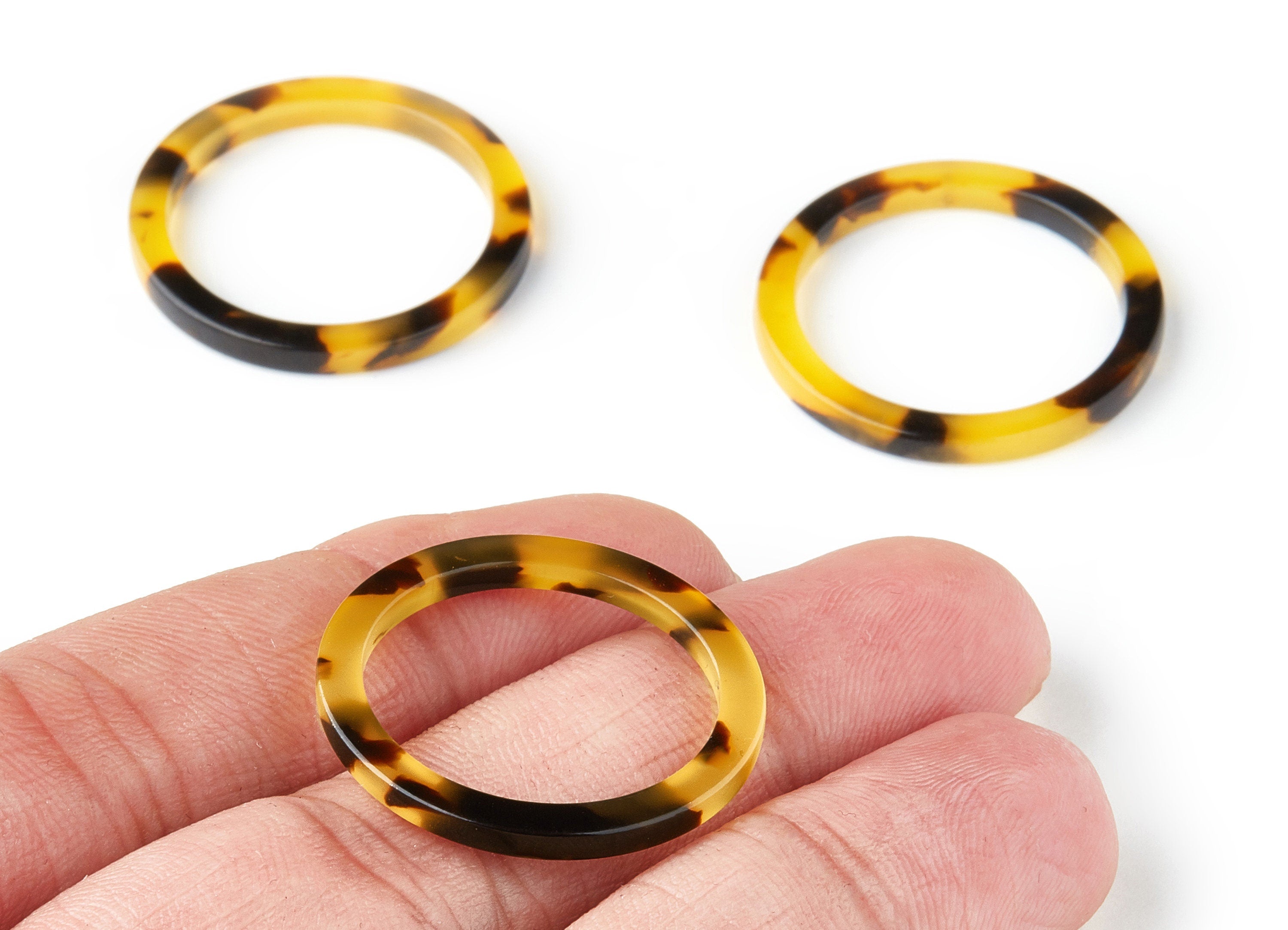Acetate Circle Charms - Tortoise Shell Earrings - Circle Pendant - Earring Findings - Color Code:A02 - 27x27x2.85mm - AC1154CC - DOMEDBAZAAR