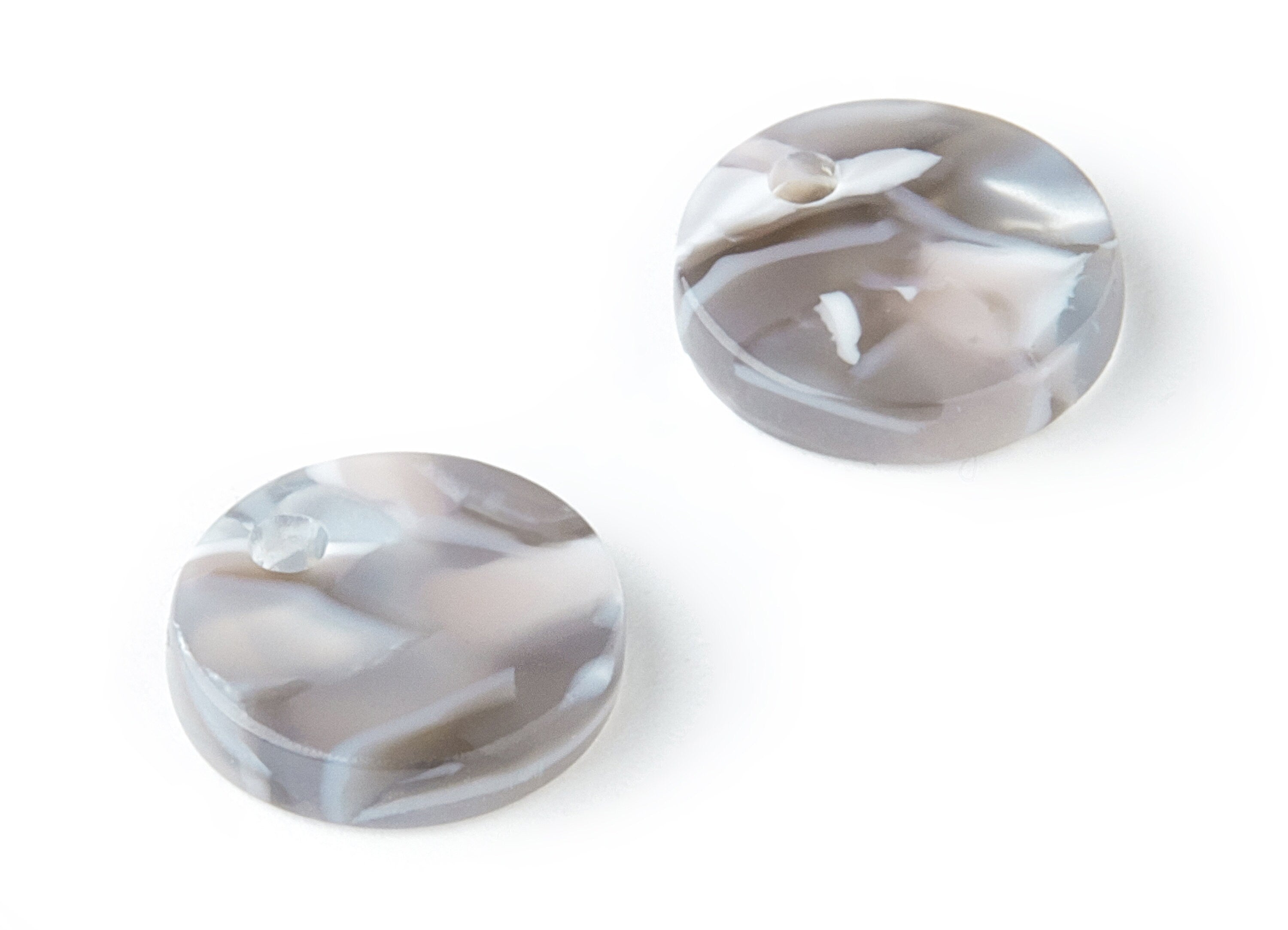 Acetate Earring Charms - Tortoise Shell Earrings - Round Circle Shaped - Color Code: A20 - 11.81x11.81x2.58mm - AC1161-A20 - DOMEDBAZAAR