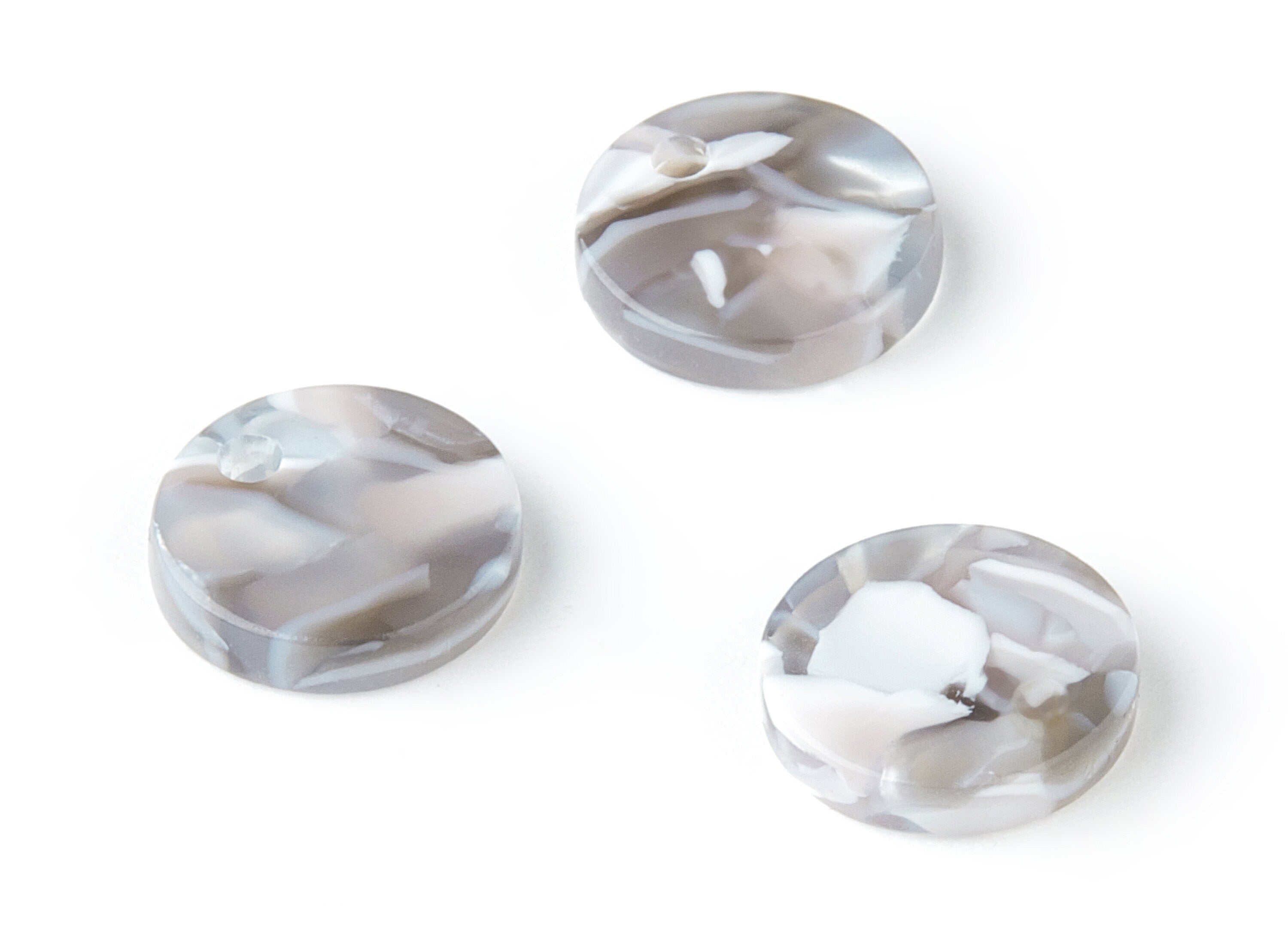 Acetate Earring Charms - Tortoise Shell Earrings - Round Circle Shaped - Color Code: A20 - 11.81x11.81x2.58mm - AC1161-A20 - DOMEDBAZAAR