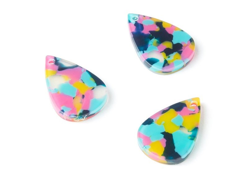 Acetate Drop Charms - Drop Earrings and Pendant - Earring Findings - Jewelry Supplies - Color Code:A111 - 21x15x2.5mm - AC1024J - DOMEDBAZAAR