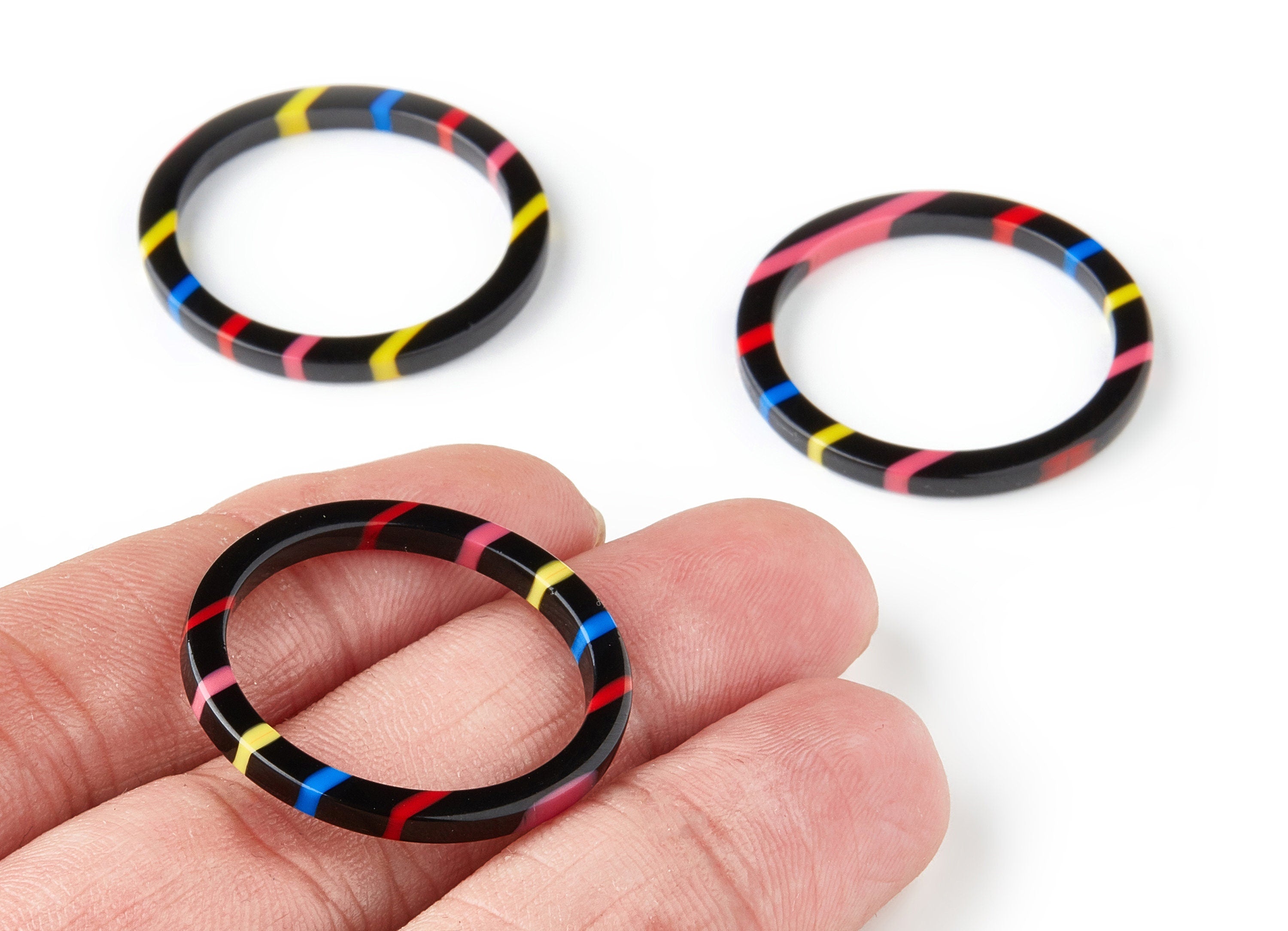 Acetate Circle Earring Charms - Circle Shaped Pendant - Earring Findings - Jewelry Supplies - Color Code: A141 - 29.5x29.5x2.75mm - AC1194B - DOMEDBAZAAR