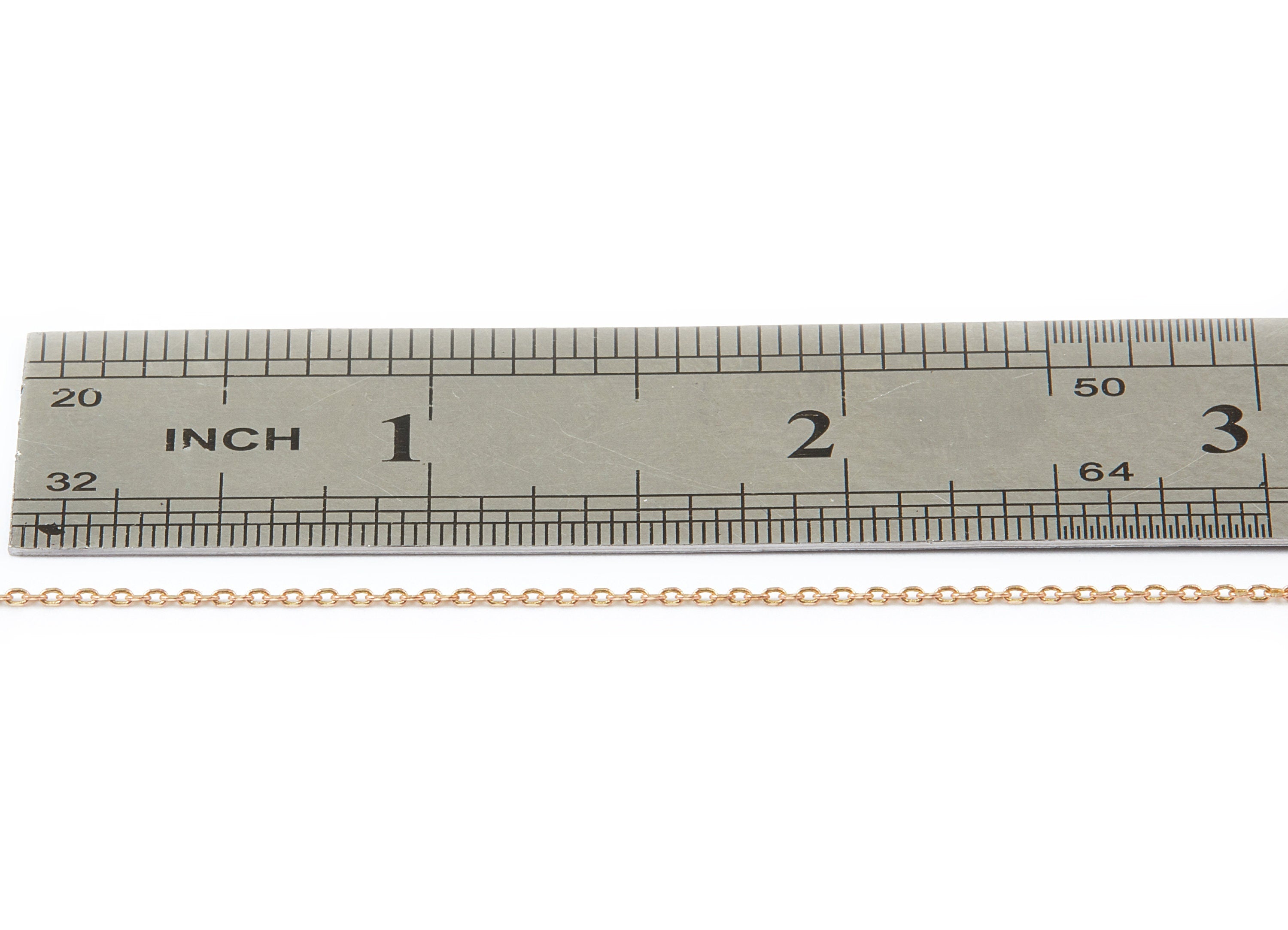 Faceted Soldered Flat Cable Chain - Raw Brass Chain -  Solder Tiny Chain - &quot;0.07&quot;&quot; x 0.04&quot;&quot; x 0.01&quot;&quot; - CC1063 - DOMEDBAZAAR