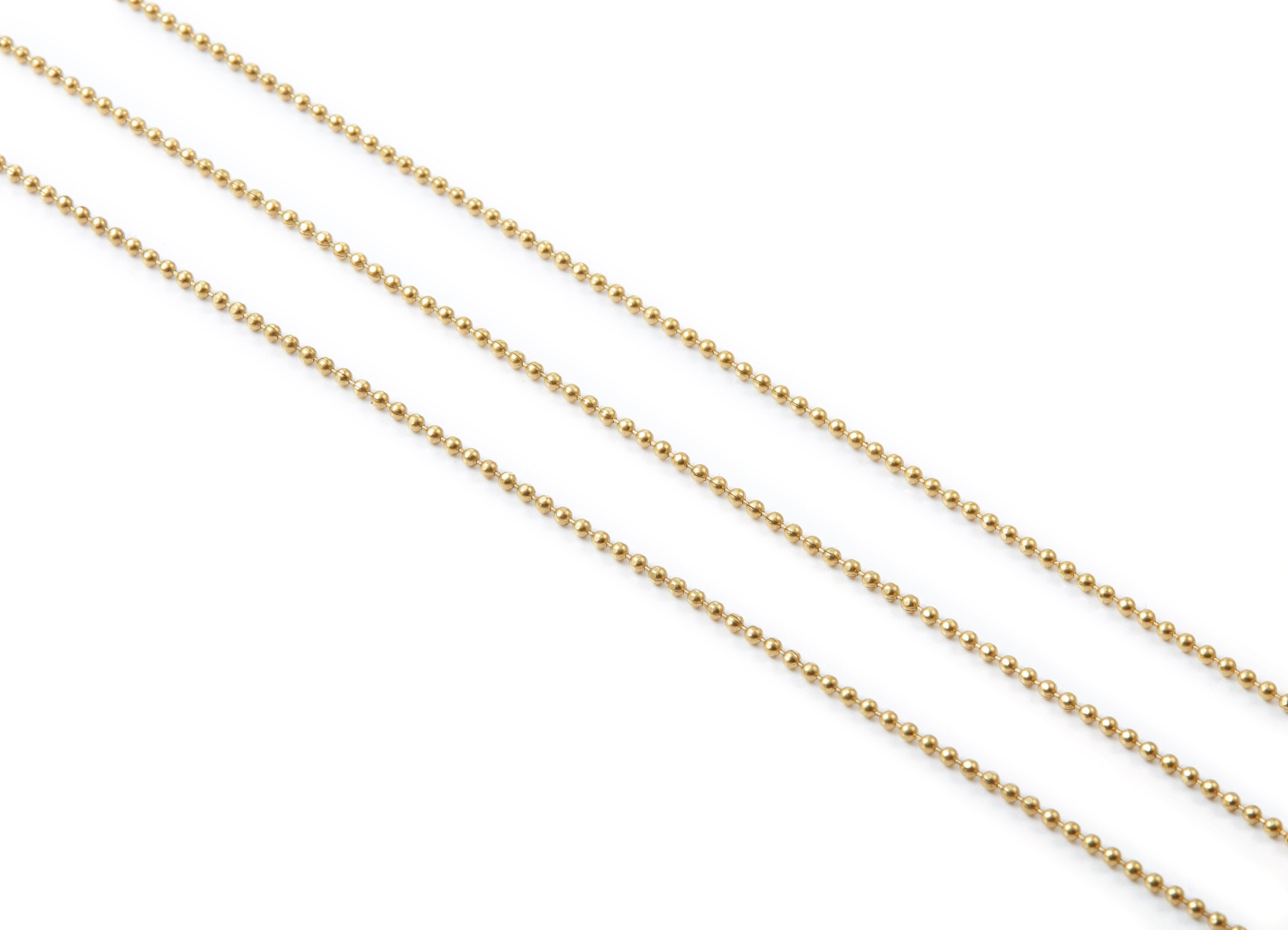 Tiny Ball Chain -Raw Brass Chain - Raw Brass - 0.06&quot; x 0.06&quot; - for Necklace Bracelet Earing Jewellery Making - CC1059RB - DOMEDBAZAAR