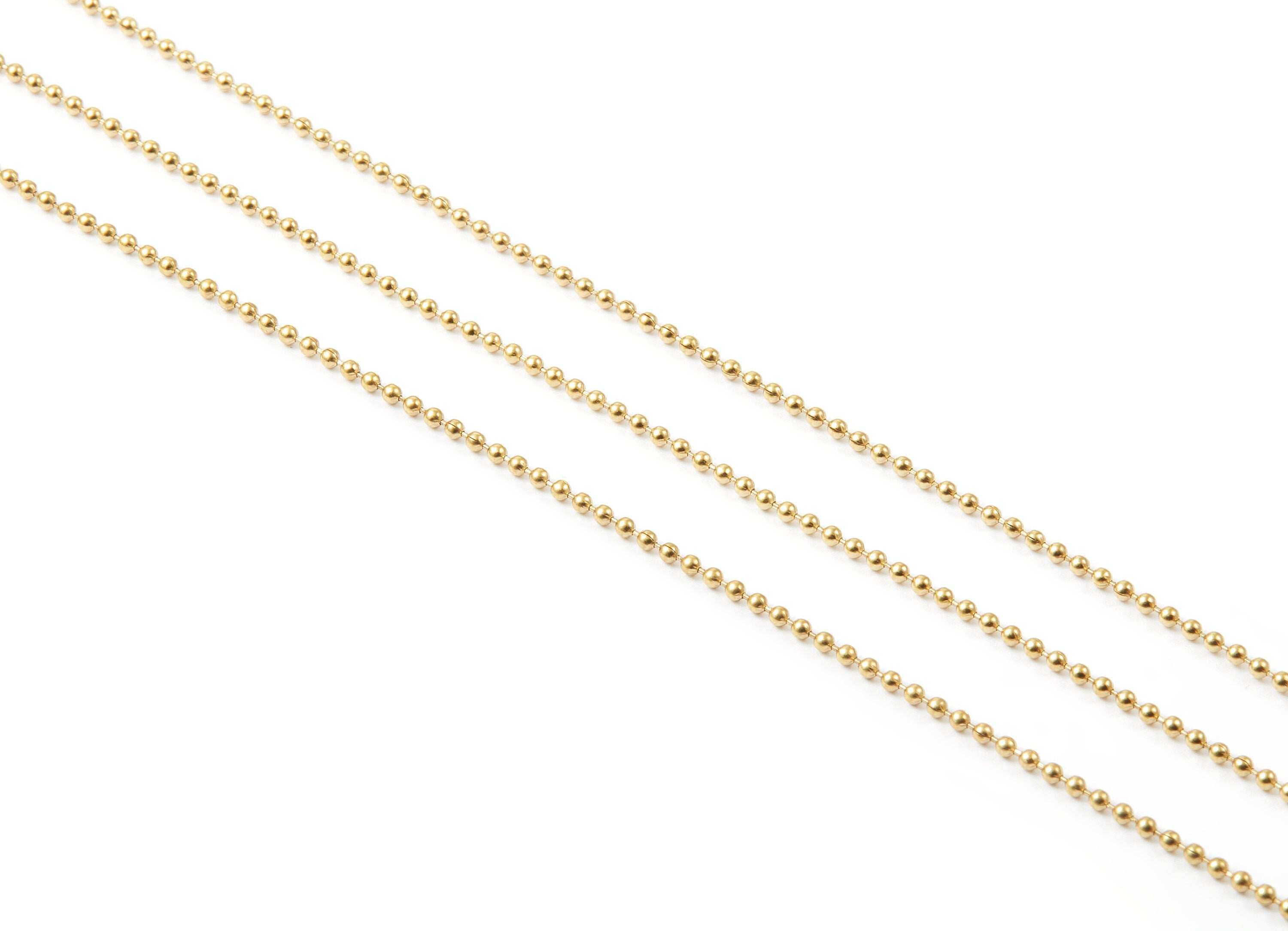 Faceted Tiny Ball Chain -Raw Brass Chain - Raw Brass - 0.06&quot; - for Necklace Bracelet Earing Jewellery Making - CC1059RBF - DOMEDBAZAAR