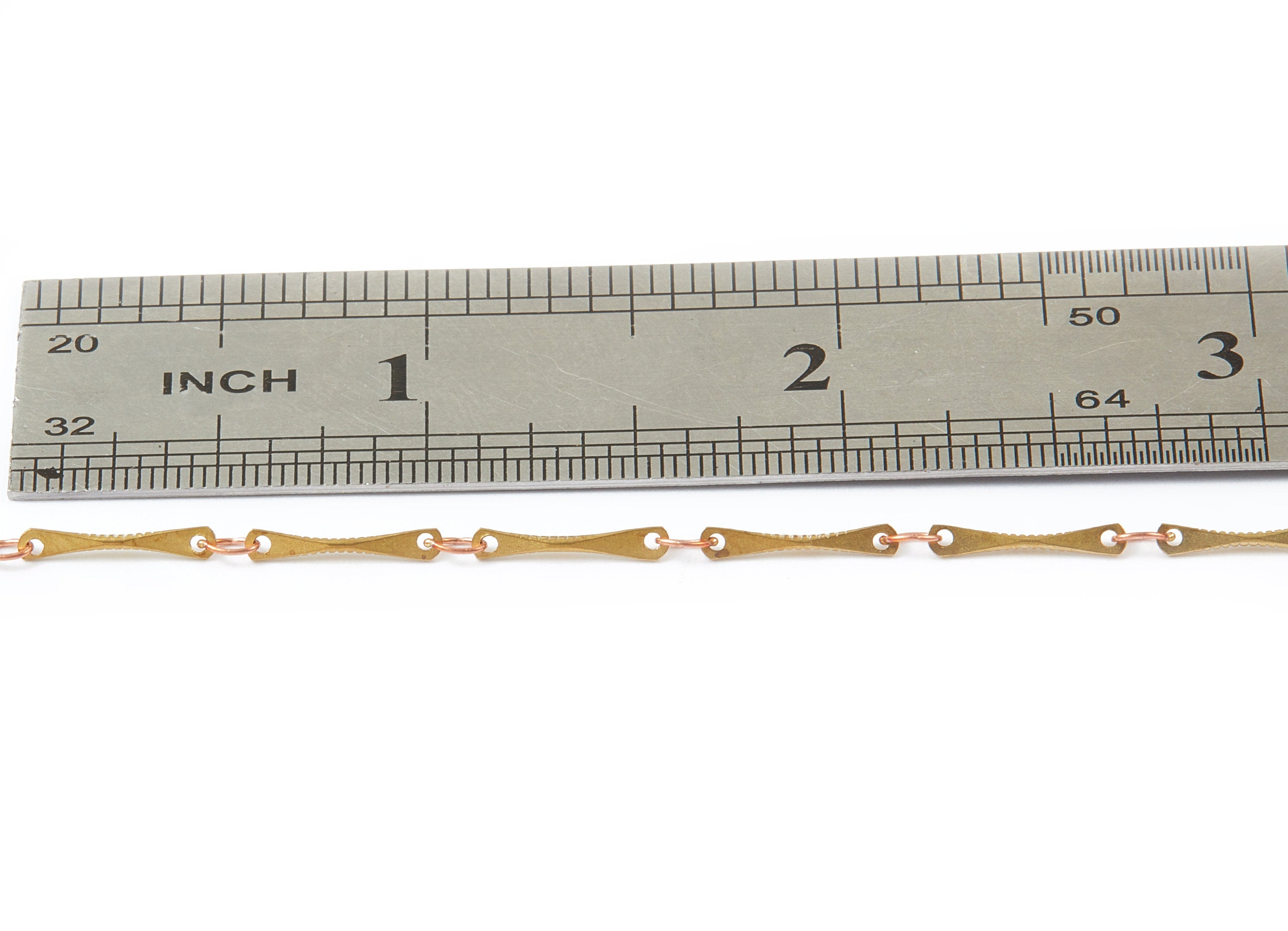 Soldered Bar Chain -Raw Brass Chain - Solder Brass Chain - 0.47&quot; x 0.08&quot; x 0.04&quot; - CC1078 - DOMEDBAZAAR