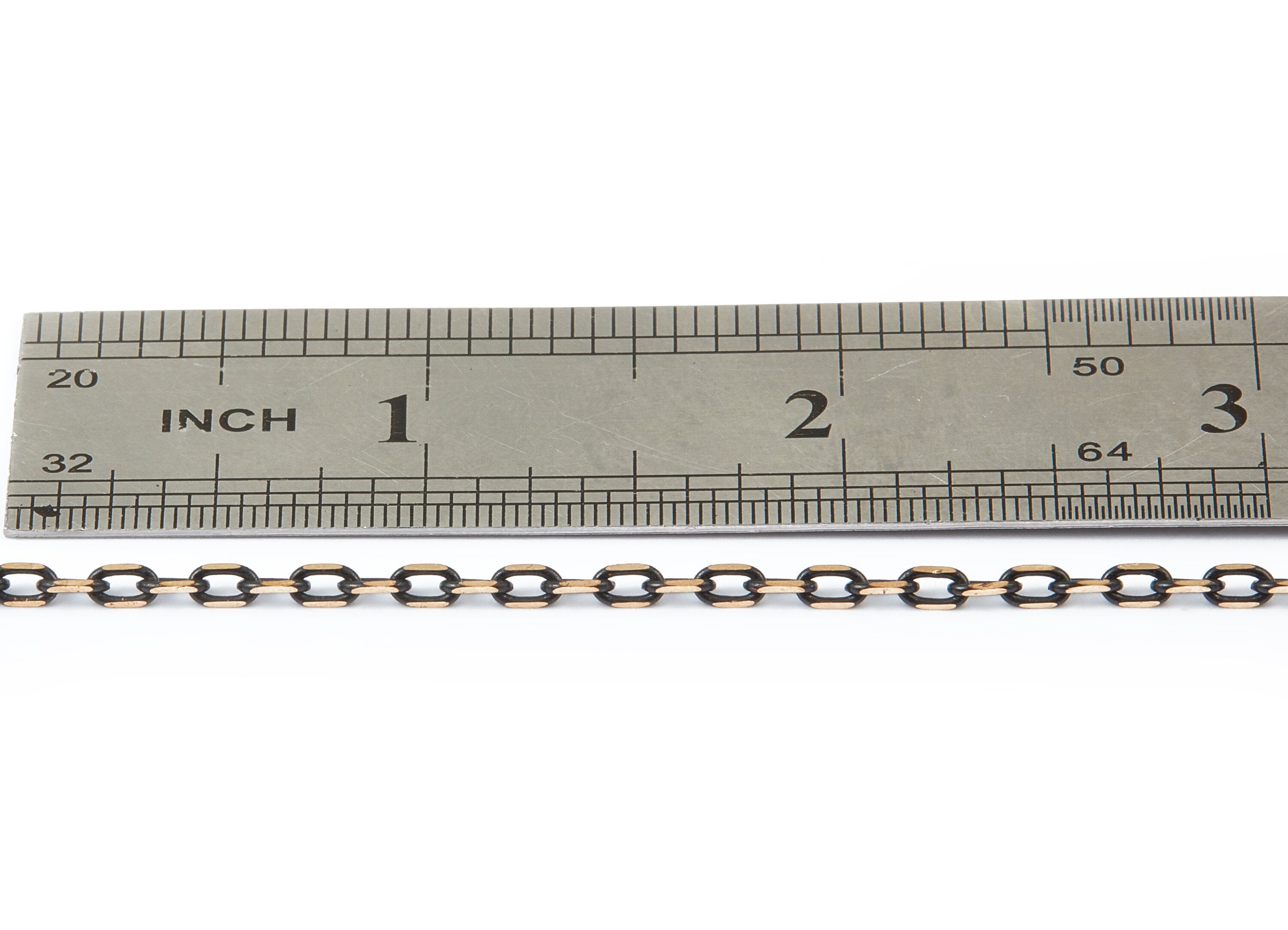 Raw Brass Mesh Chain - Brass Chain - Antique Brass Faceted - Black Solder Tiny Chain - 0.17&quot; x 0.10&quot; x 0.03&quot; -  CC1086 - DOMEDBAZAAR
