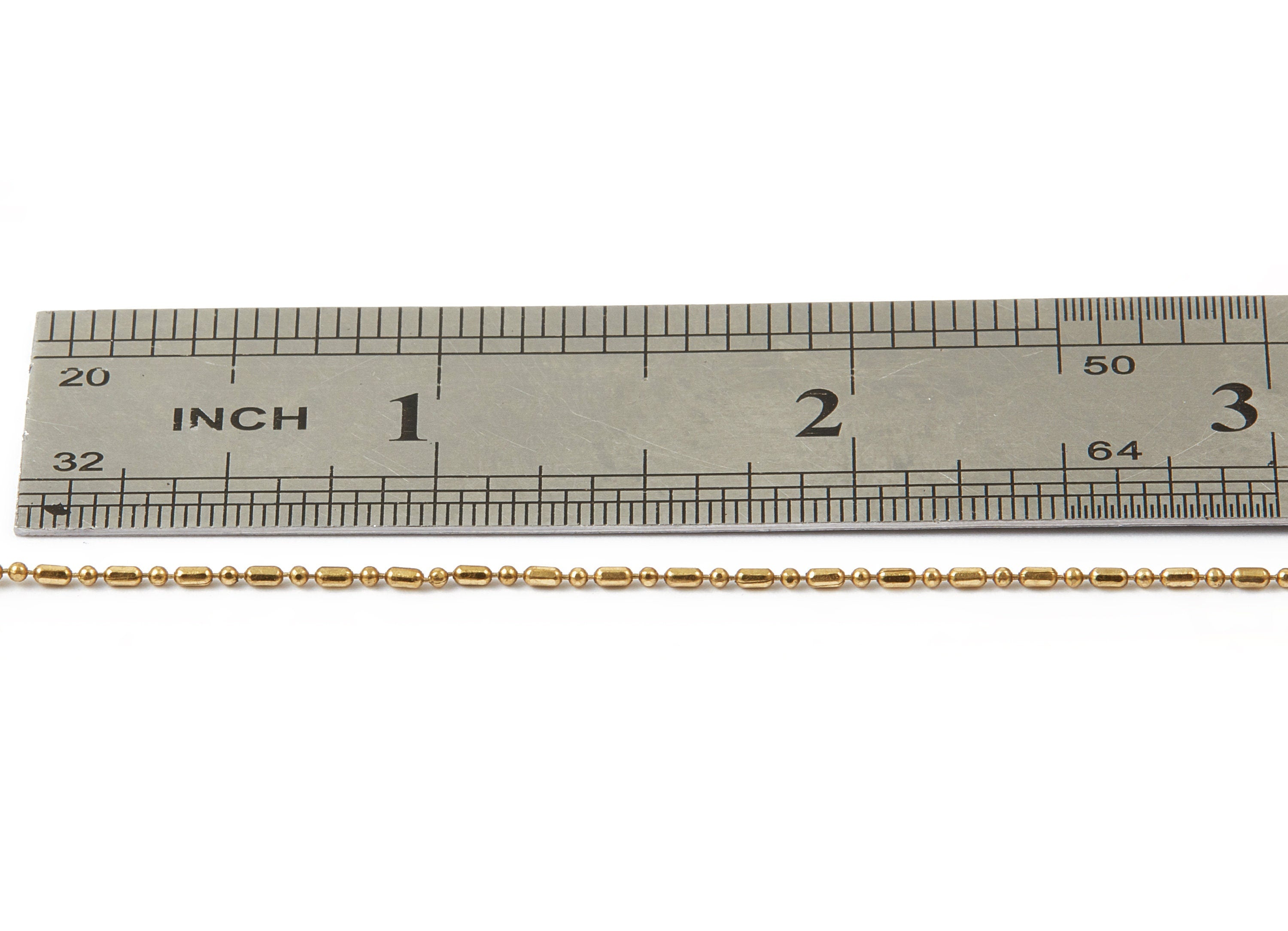 Faceted Bar Ball Chain -Raw Brass Chain - Raw Brass Faceted Tiny Bar Ball Chain - 0.09&quot; x 0.05&quot; - CC1088 - DOMEDBAZAAR