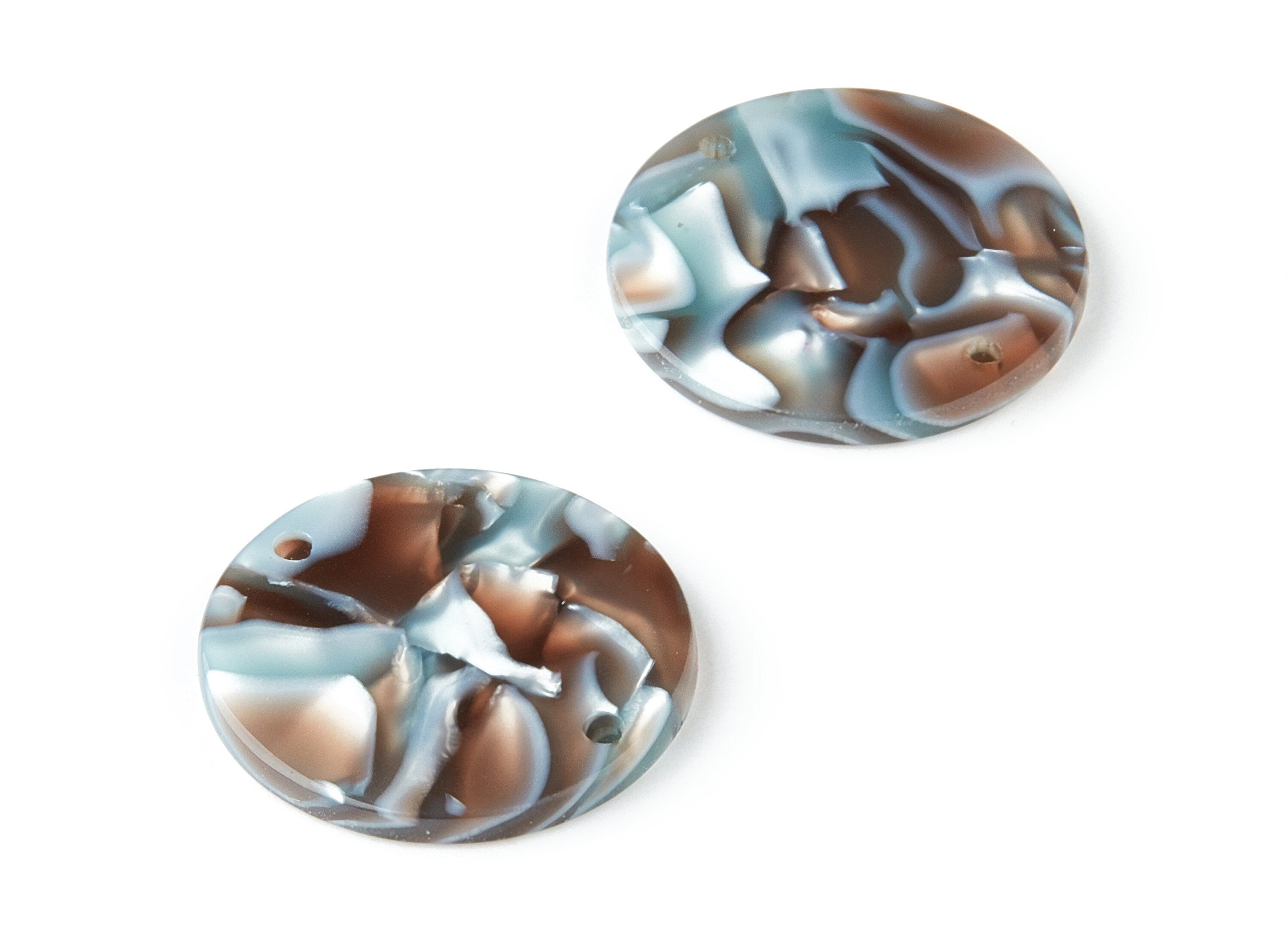 Acetate Round Connectors - Coin Earrings and Pendant - Earring Findings - 2 Holes - Color Code: A22 - 23.6x23.6x1.54mm - AC1076GG - DOMEDBAZAAR
