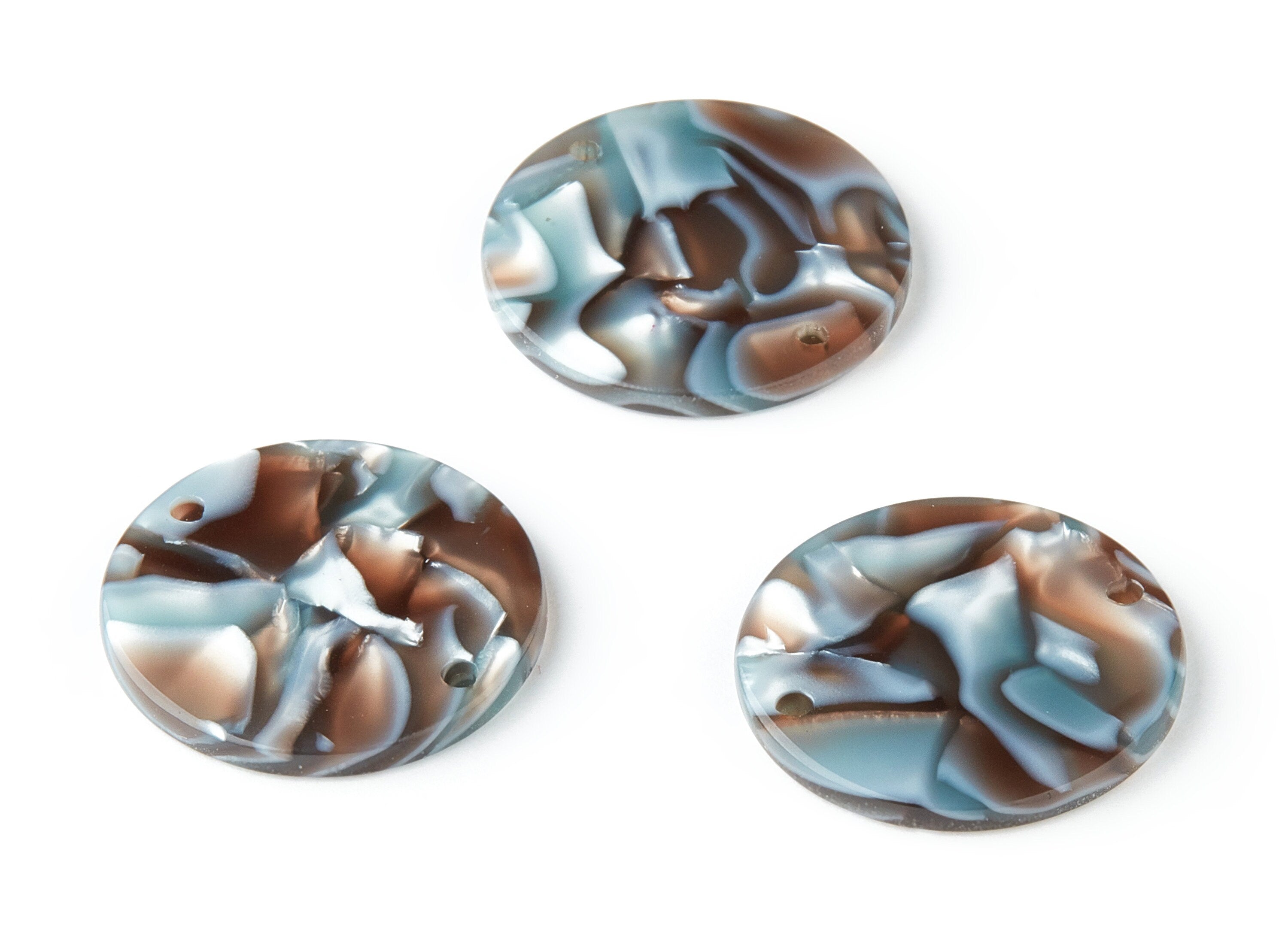 Acetate Round Connectors - Coin Earrings and Pendant - Earring Findings - 2 Holes - Color Code: A22 - 23.6x23.6x1.54mm - AC1076GG - DOMEDBAZAAR