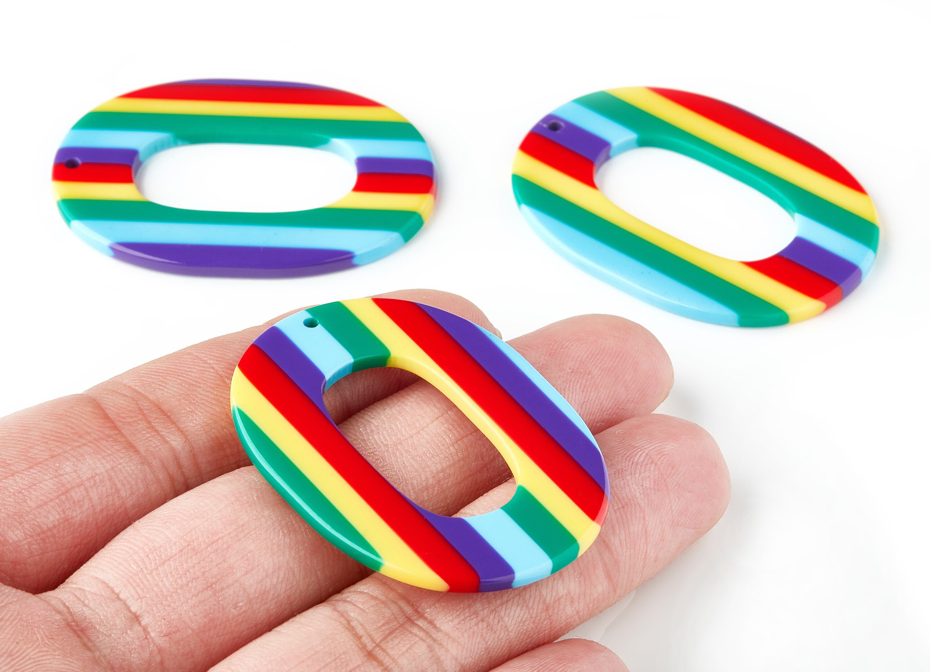 Acetate Oval Charms - Oval Earrings and Pendant - Earring Findings - Jewelry Supplies - Color Code: A113 - 47x34.6x2.51mm - AC1065AT - DOMEDBAZAAR