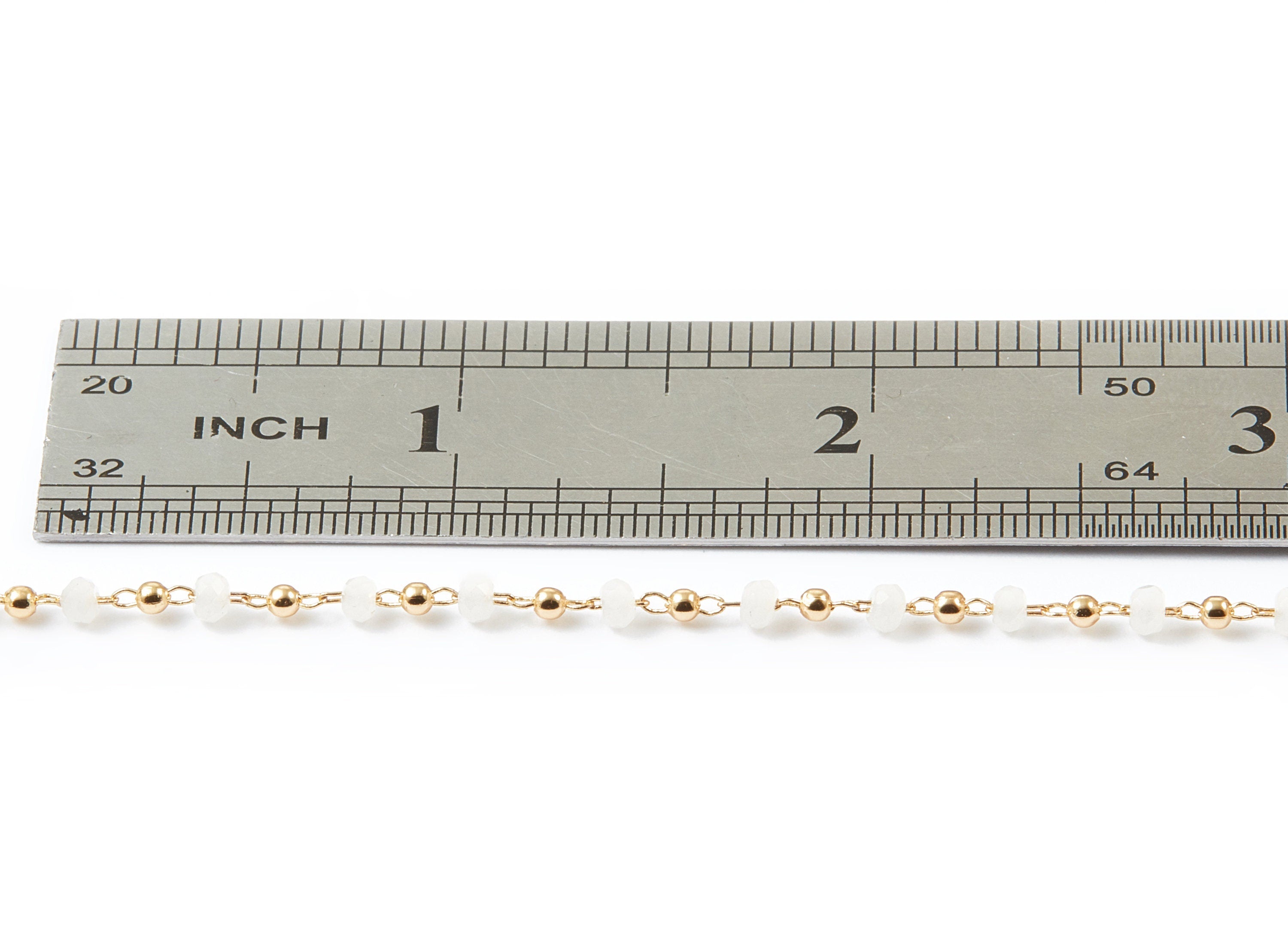 Bead Chain - Ball Satellite Soldered Chain - Brass Cable Chain - 18K Real Gold Plated - Miyuki Bead Chain - 0.12&quot; x 0.08&quot; x 0.01&quot; - RGP1024E - DOMEDBAZAAR