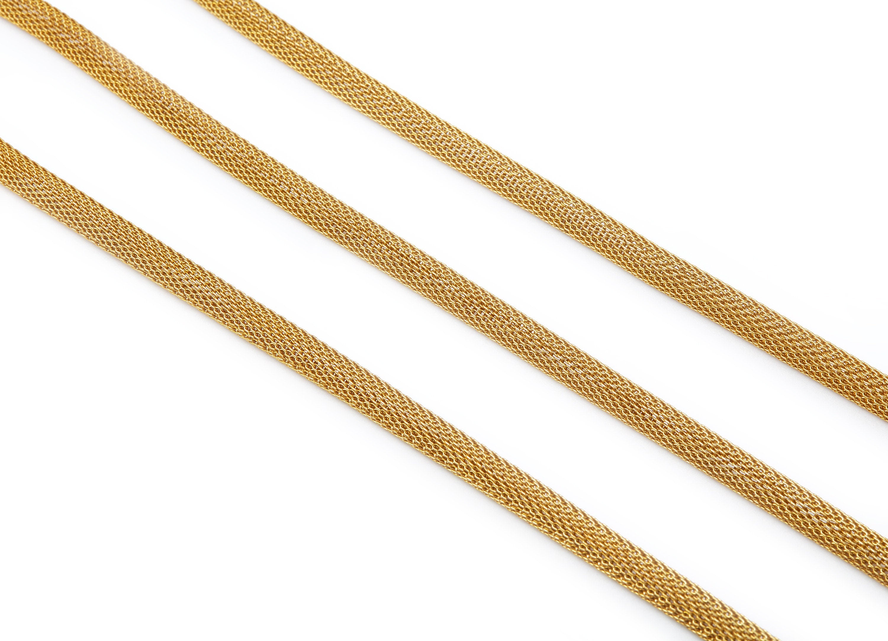 Raw Brass Mesh Chain - Raw Brass - Knitted Chain - &quot;0.22&quot;&quot; x 0.22&quot;&quot; x 0.03&quot;&quot; - CC1068 - DOMEDBAZAAR